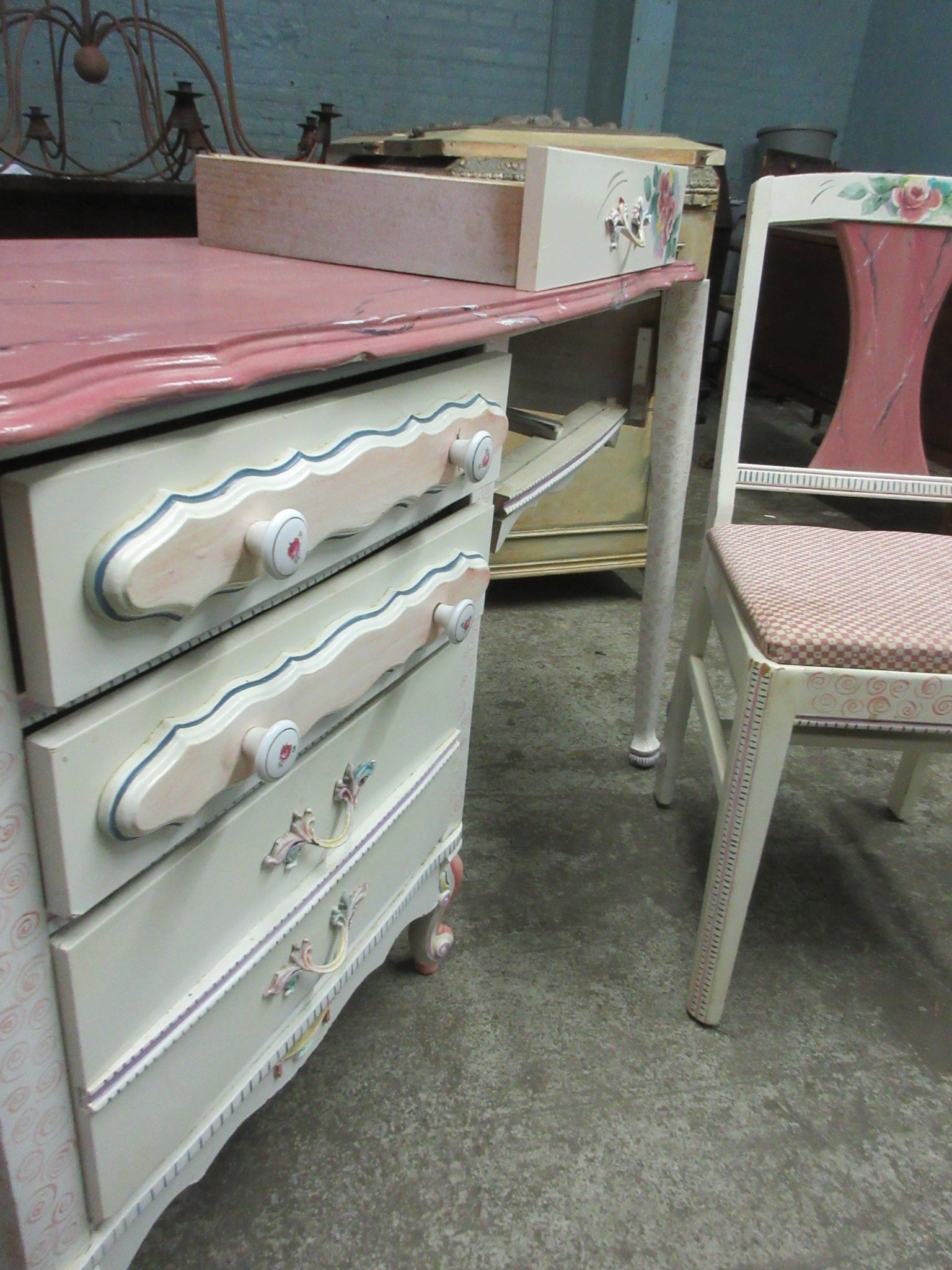 Painted Desk and Chair