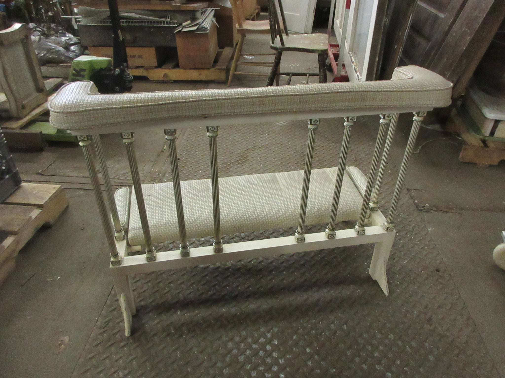 Folding Metal & Wood Funeral Kneeler Blond Finish with Columns