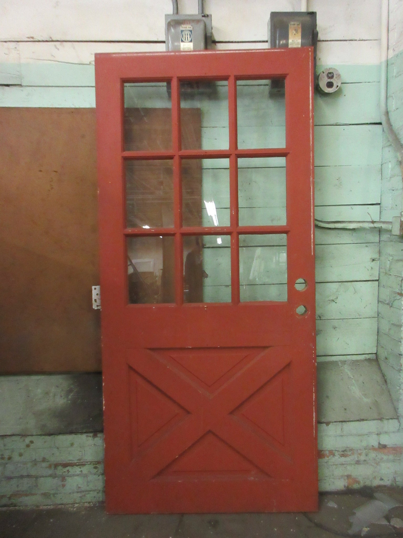 9 Lite Red Entry Door