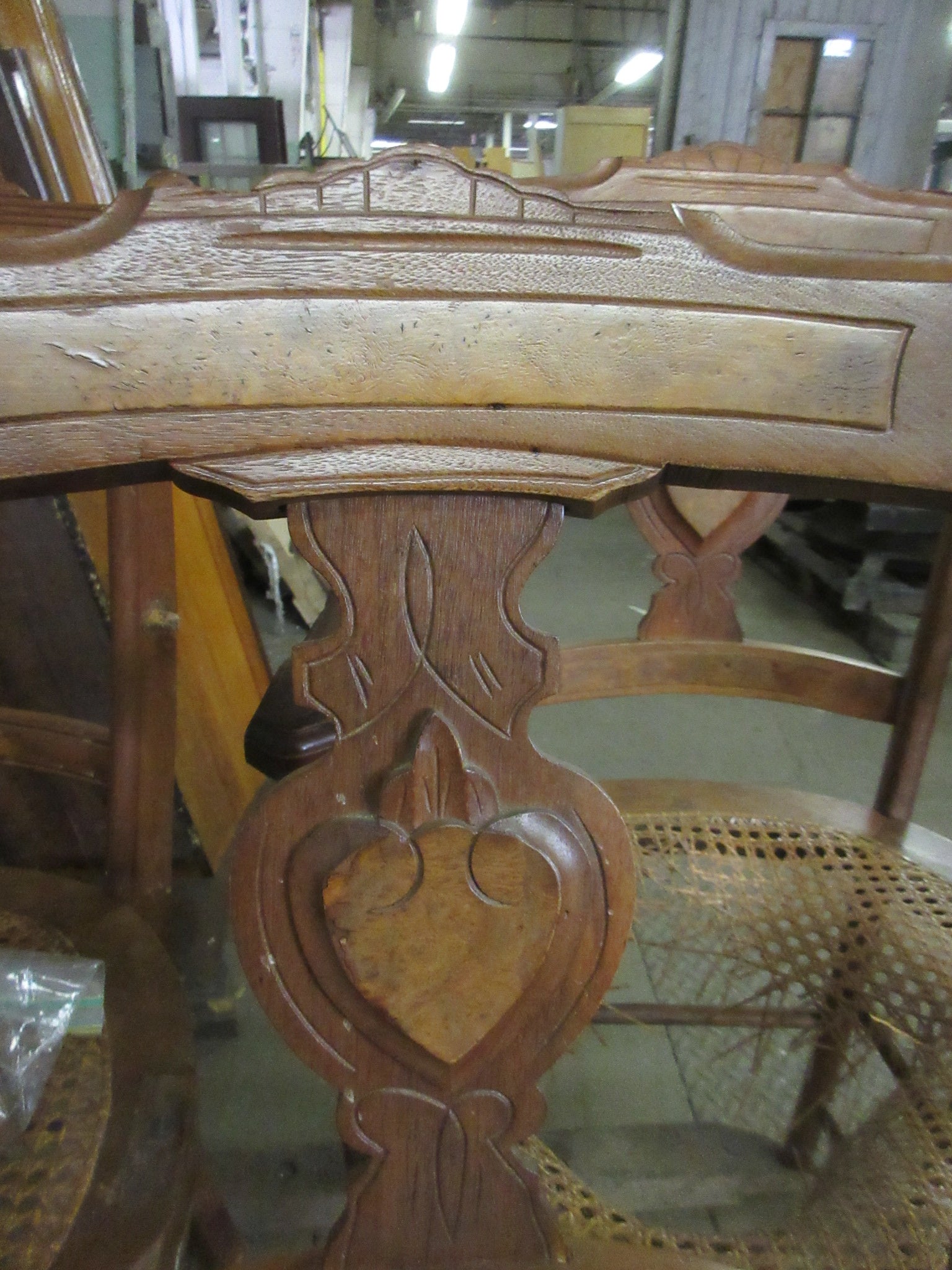 Set of Four Handmade Cane Seat Chairs (as-is)