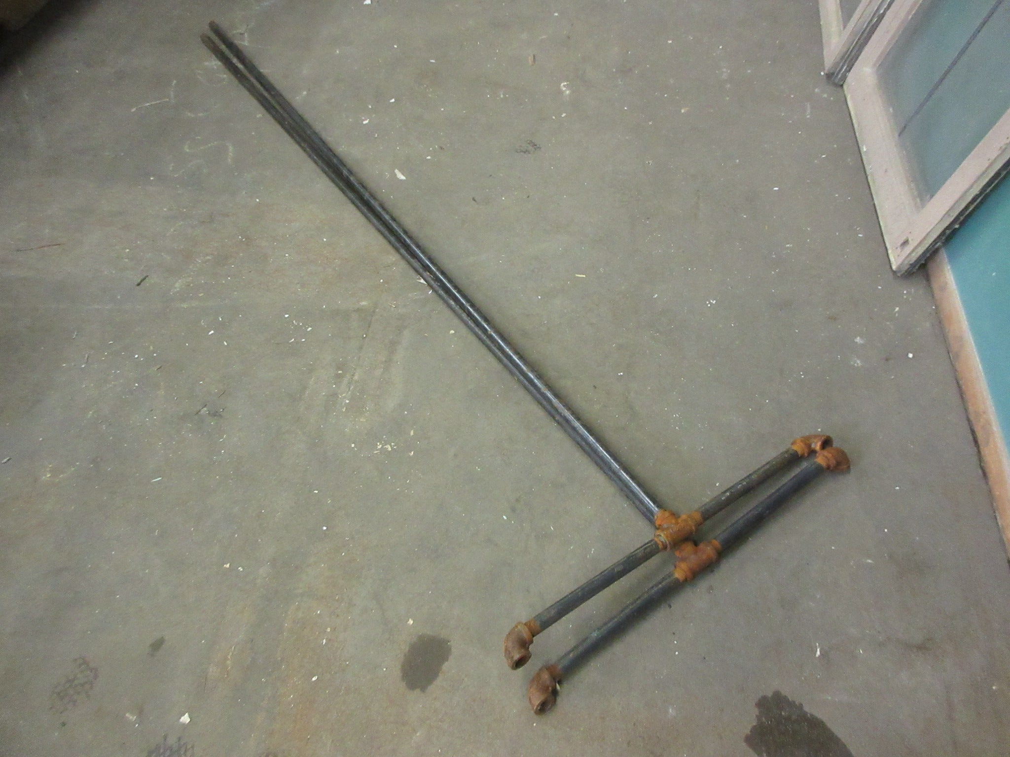 Pair of Industrial Pipe Shelving Ends