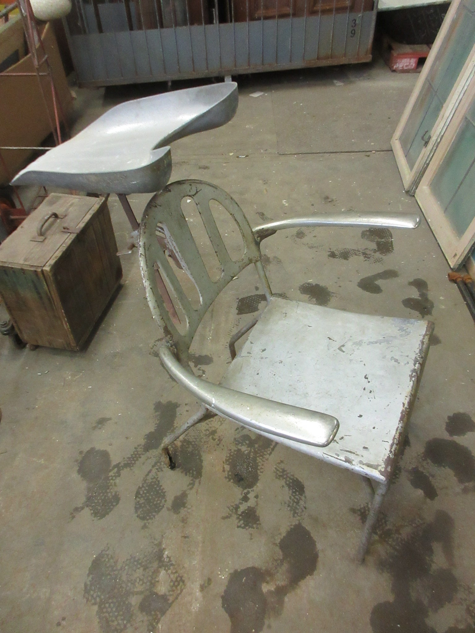 Antique Metal Hair Washing Chair and Basin