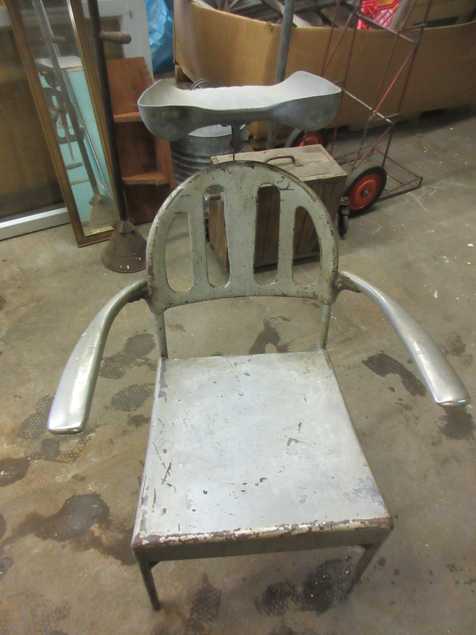 Antique Metal Hair Washing Chair and Basin