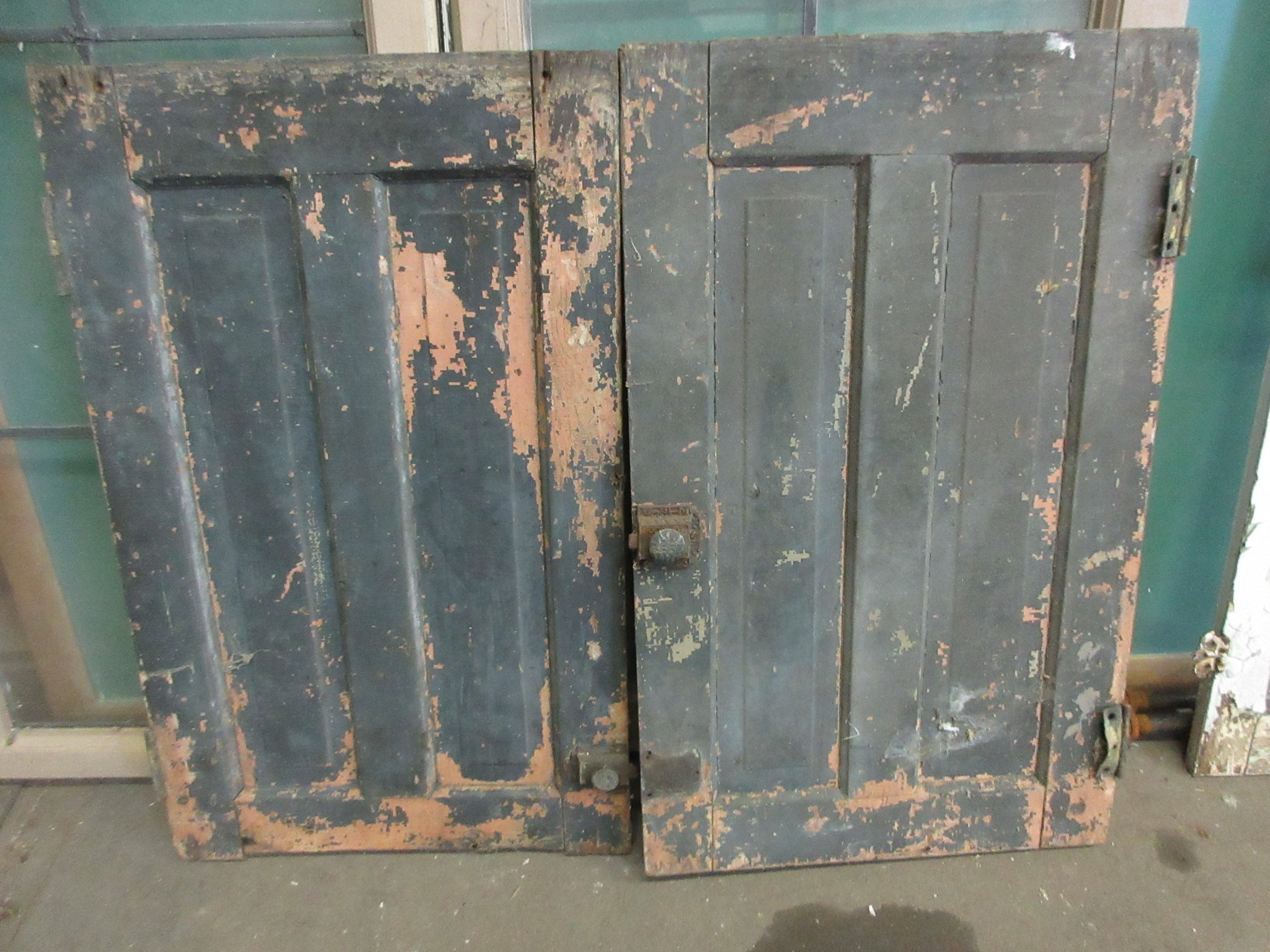 Pair of Wooden Two Panel Cabinet Doors