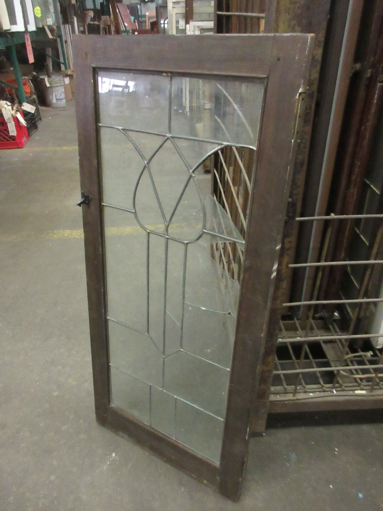 Leaded Glass Cabinet Door (As Is)