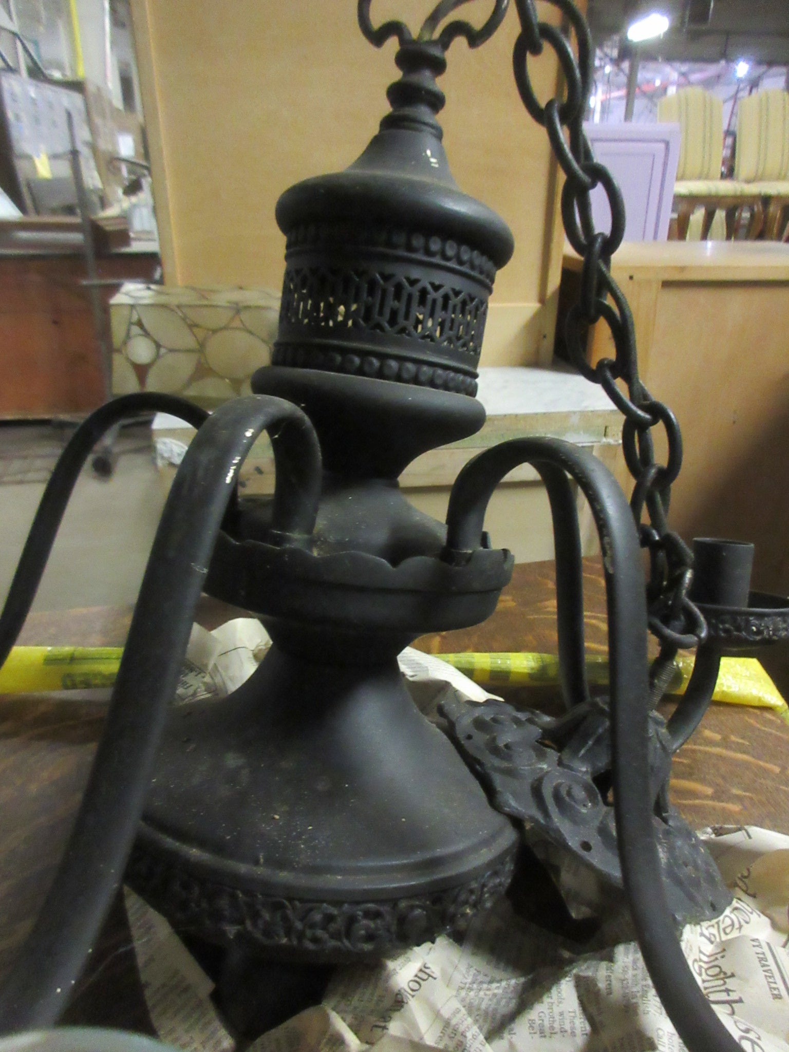 Ceiling Mount Five Light Iron Chandelier