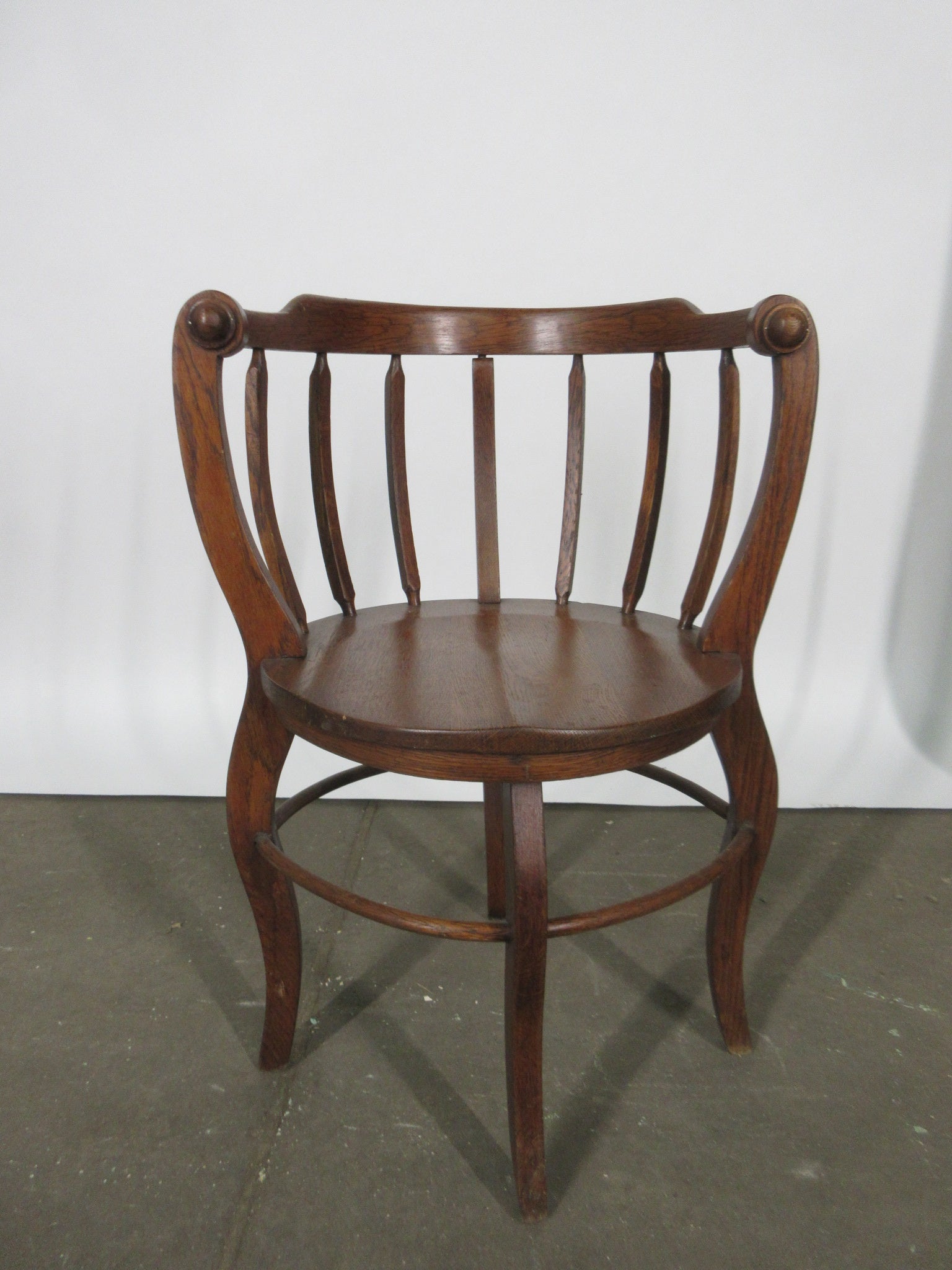 Antique Tiger Oak Barrelback Chair