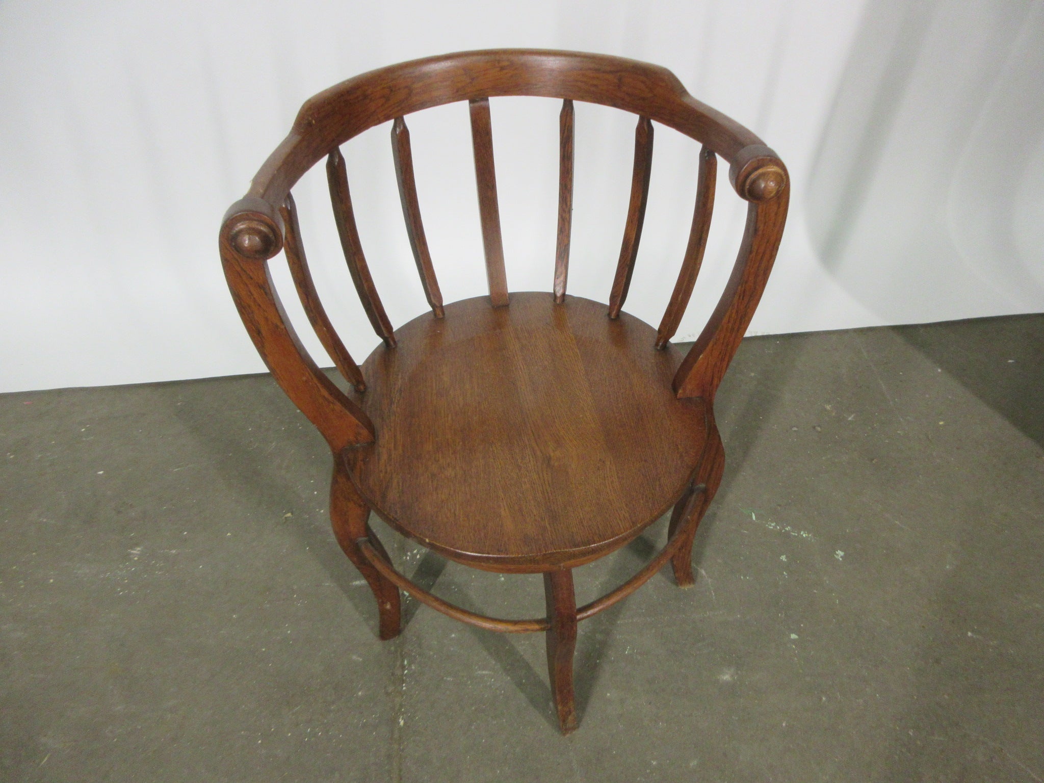 Antique Tiger Oak Barrelback Chair