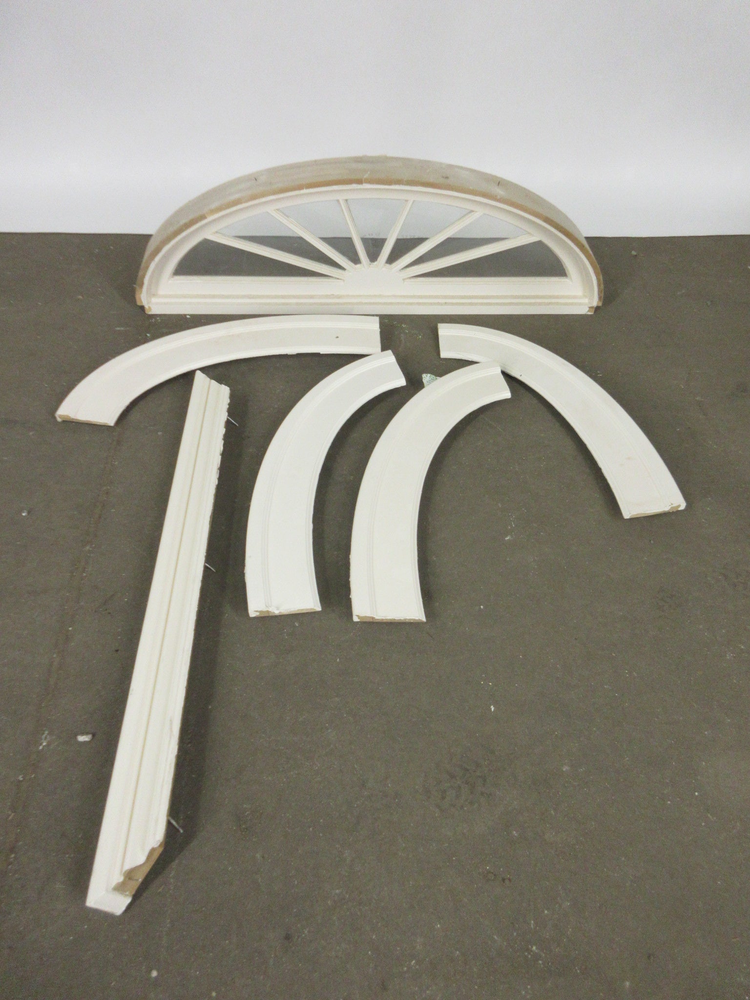 Demi Lune Window with Frame and Trim