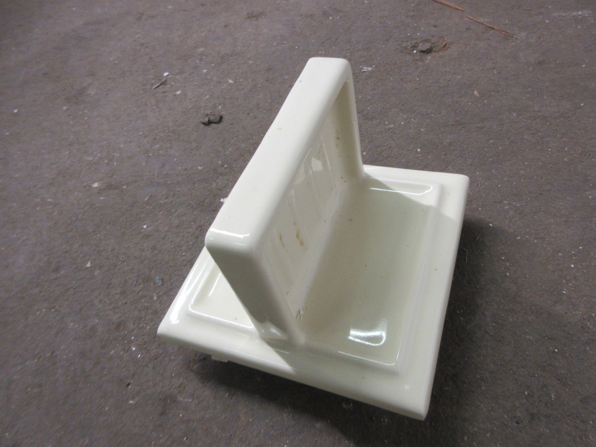 Cream Ceramic Recessed Soap Dish