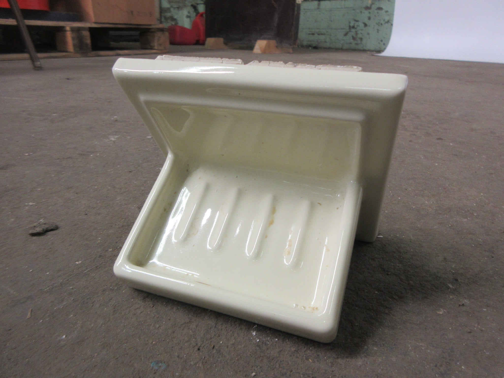 Cream Ceramic Recessed Soap Dish
