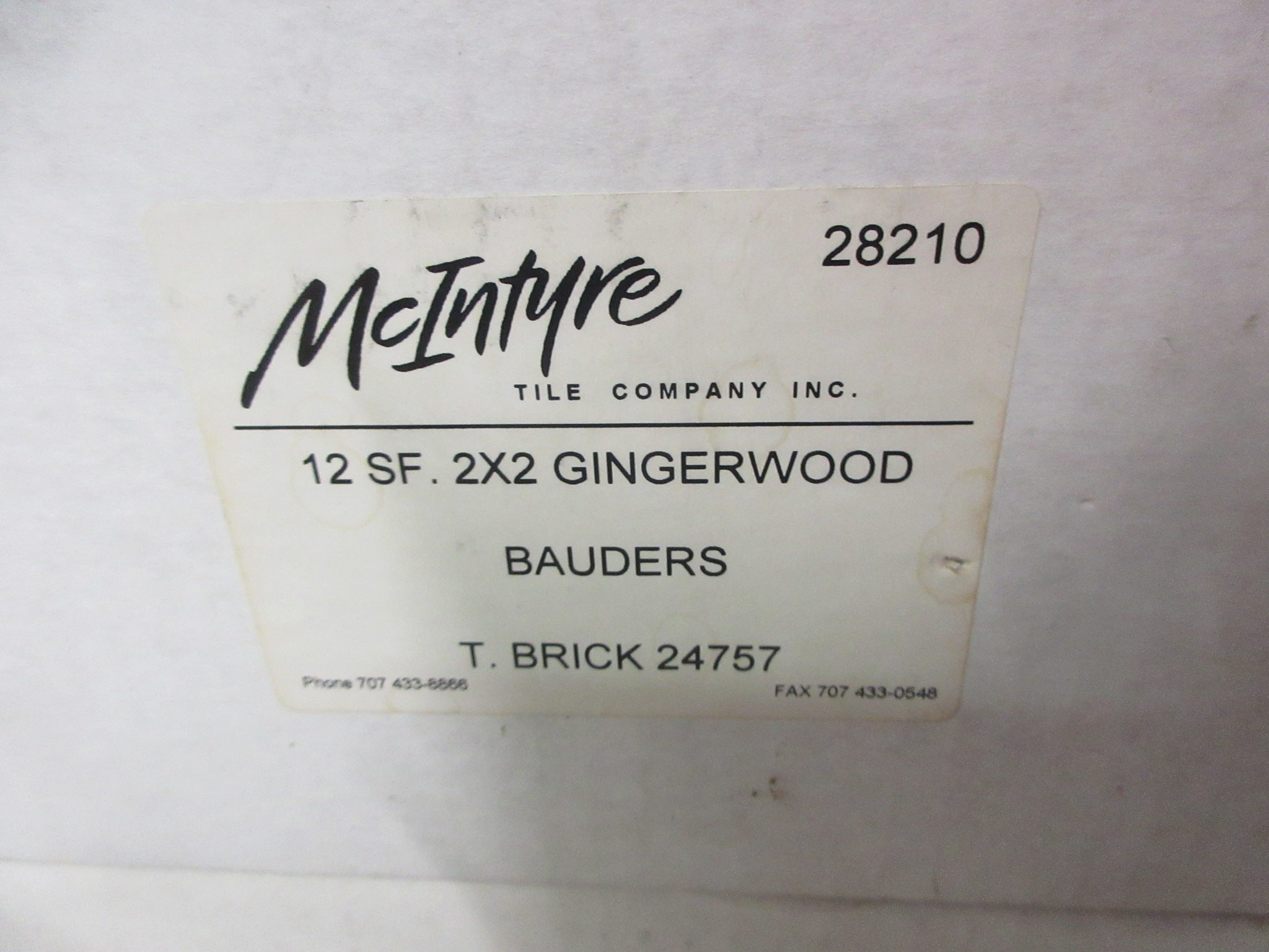 McIntyre Gingerwood 2x2 Tile (~12 SQ FT)