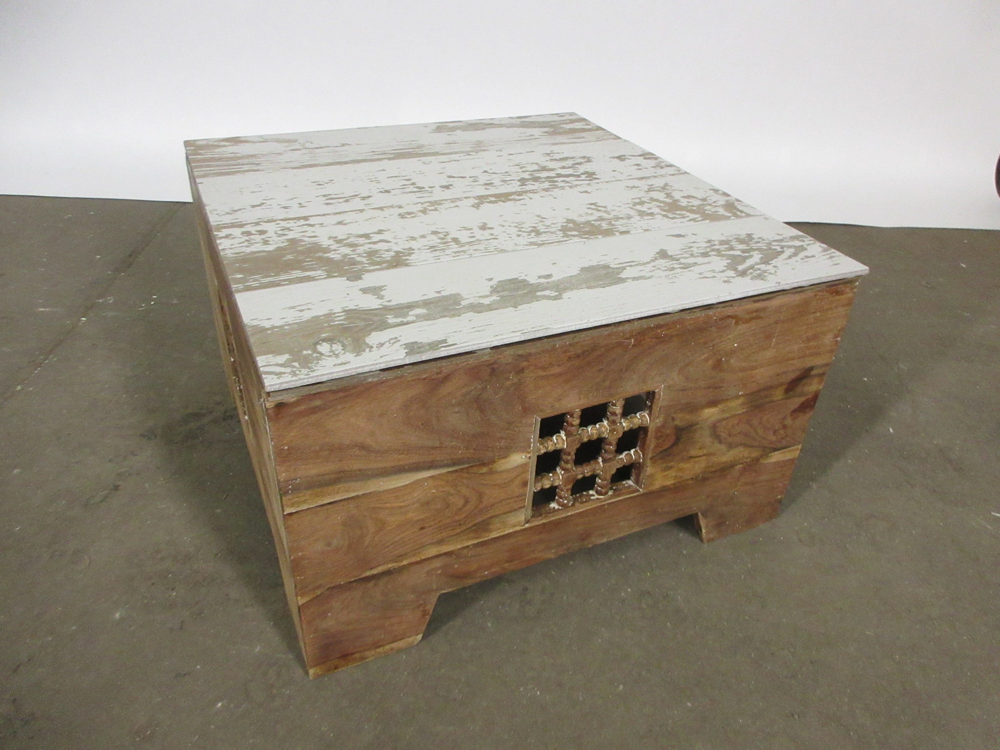 Repurposed Wooden Table with Tile Top