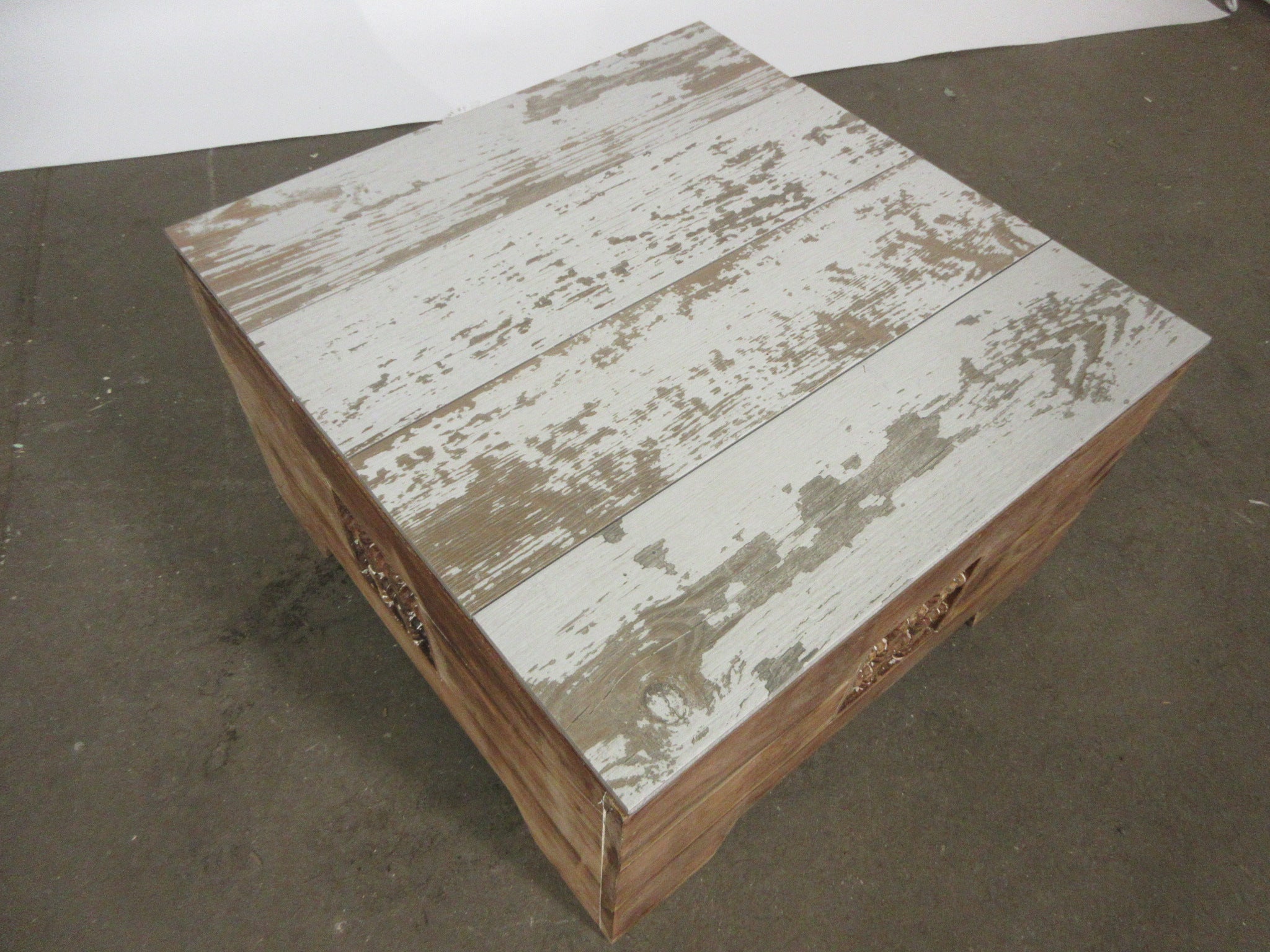 Repurposed Wooden Table with Tile Top