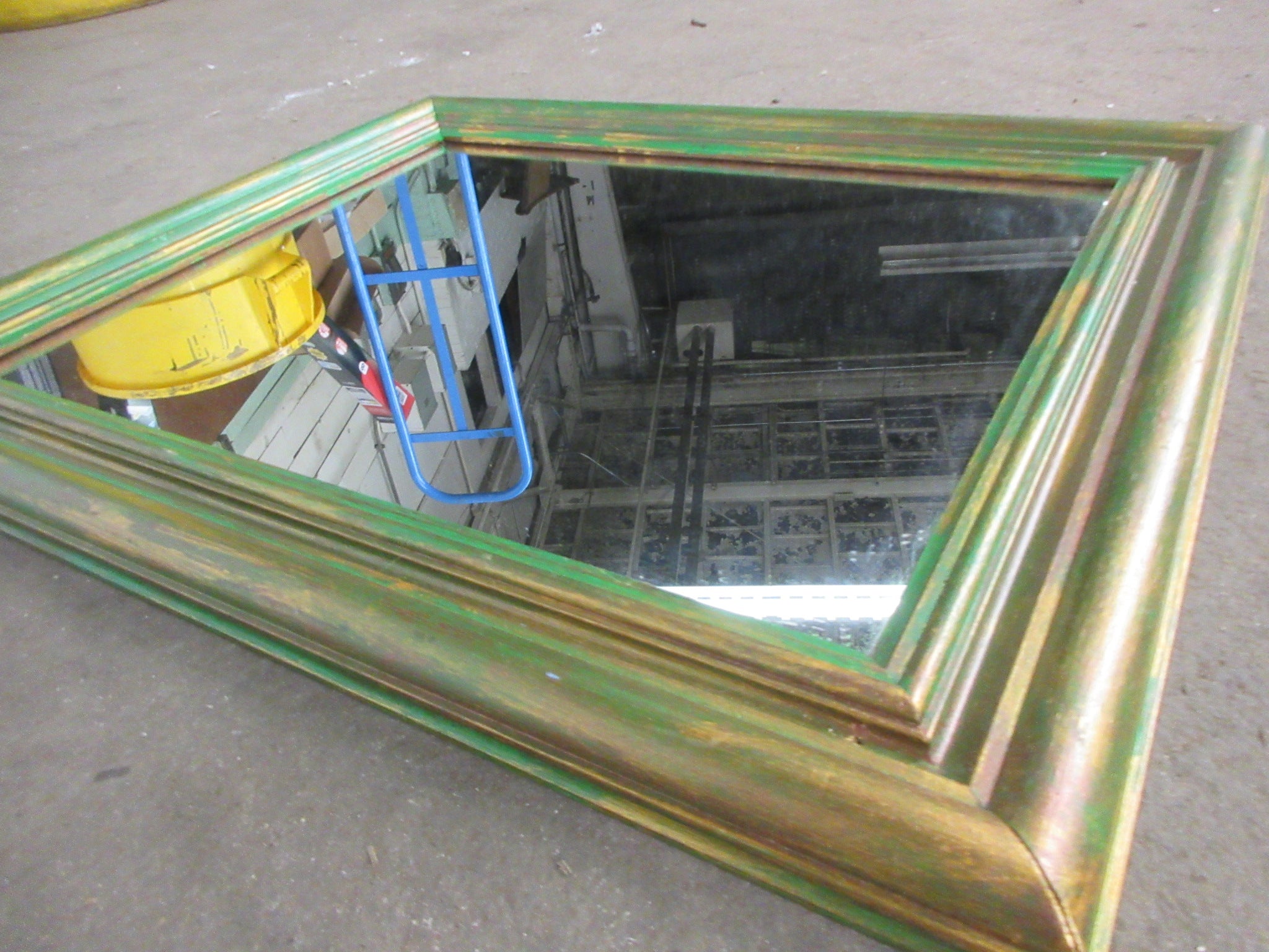 Green and Gold Wall Mirror