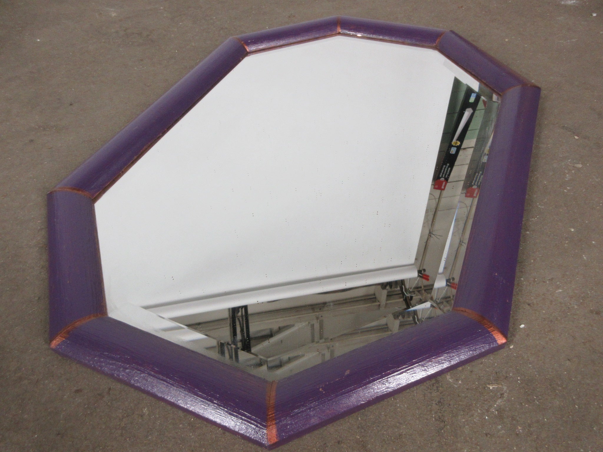 Purple Painted Wall Mirror