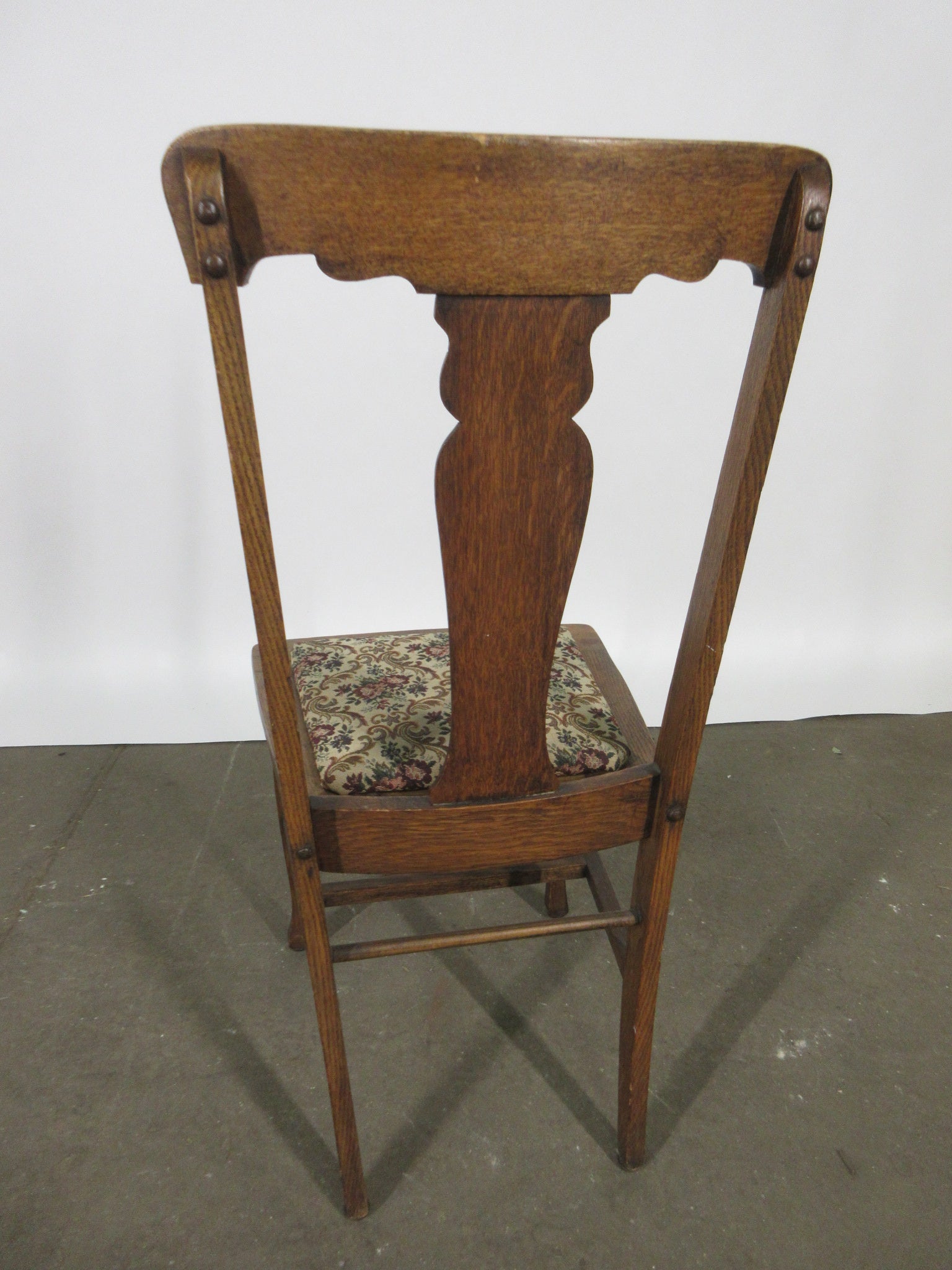 Vintage Wooden Chair with Upholstered Seat
