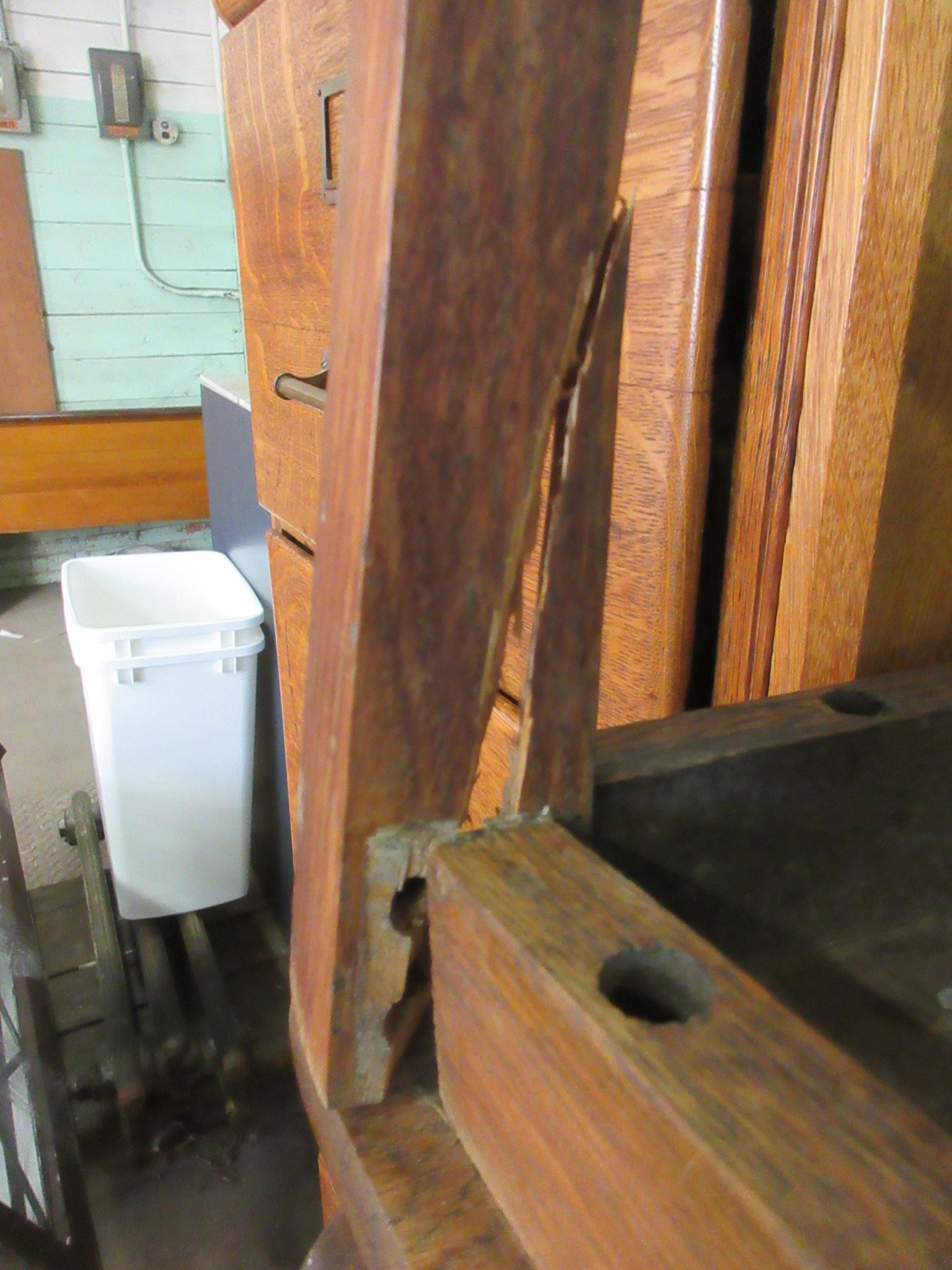 Vintage Wooden Chair with Upholstered Seat
