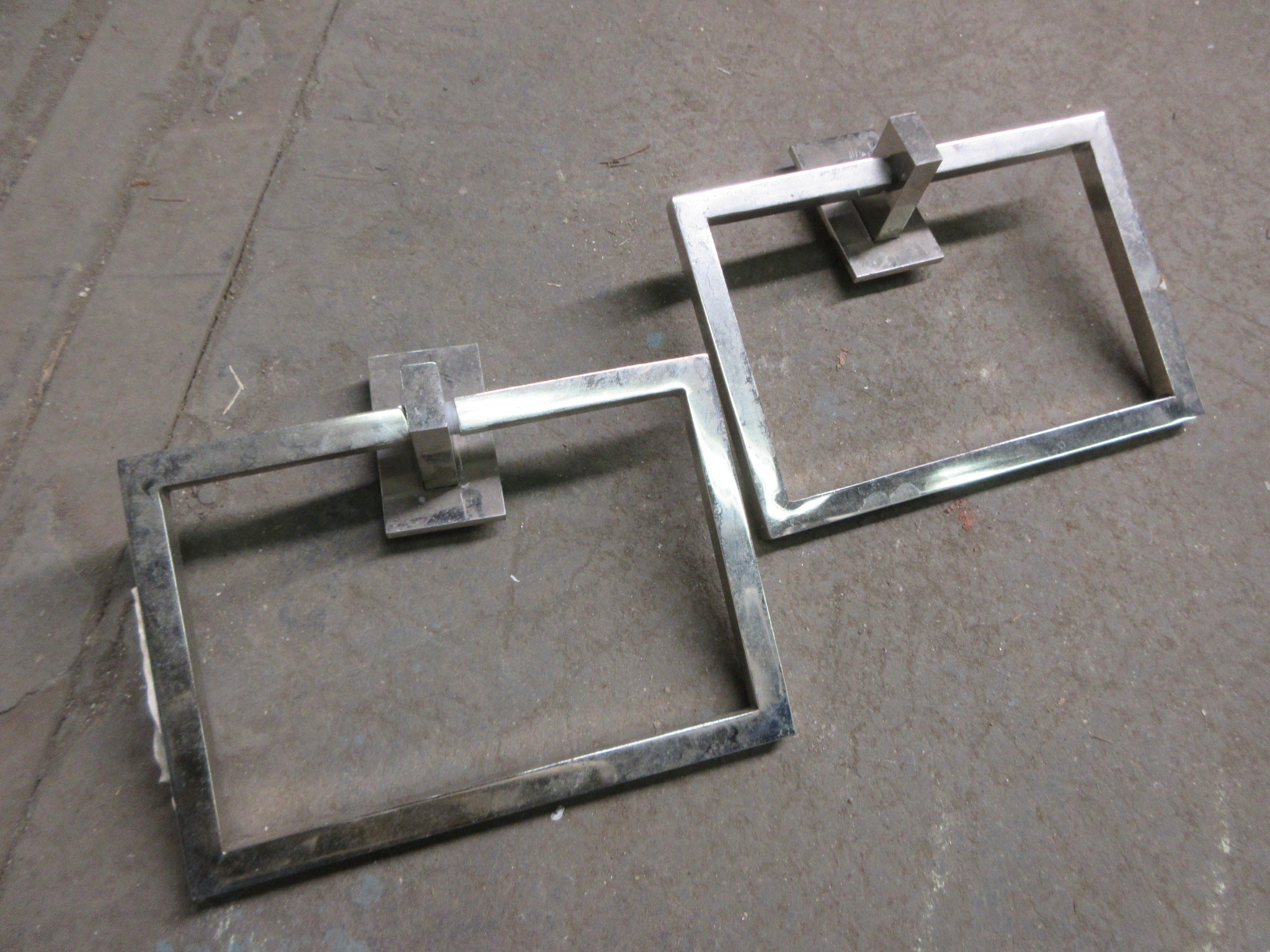 Pair of Wall Mount Chrome Towel Holders