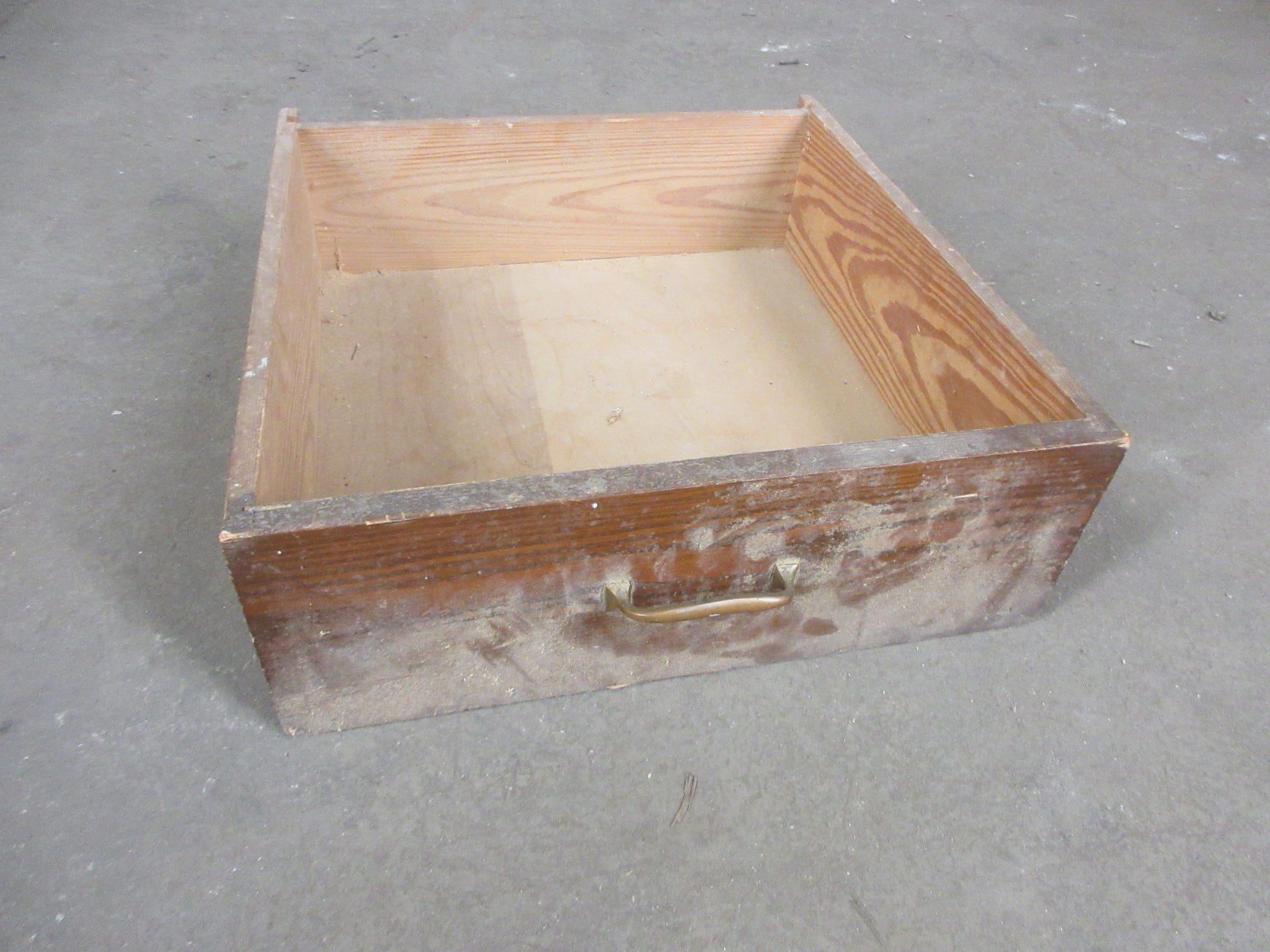 Wooden Drawer with Brass Pull