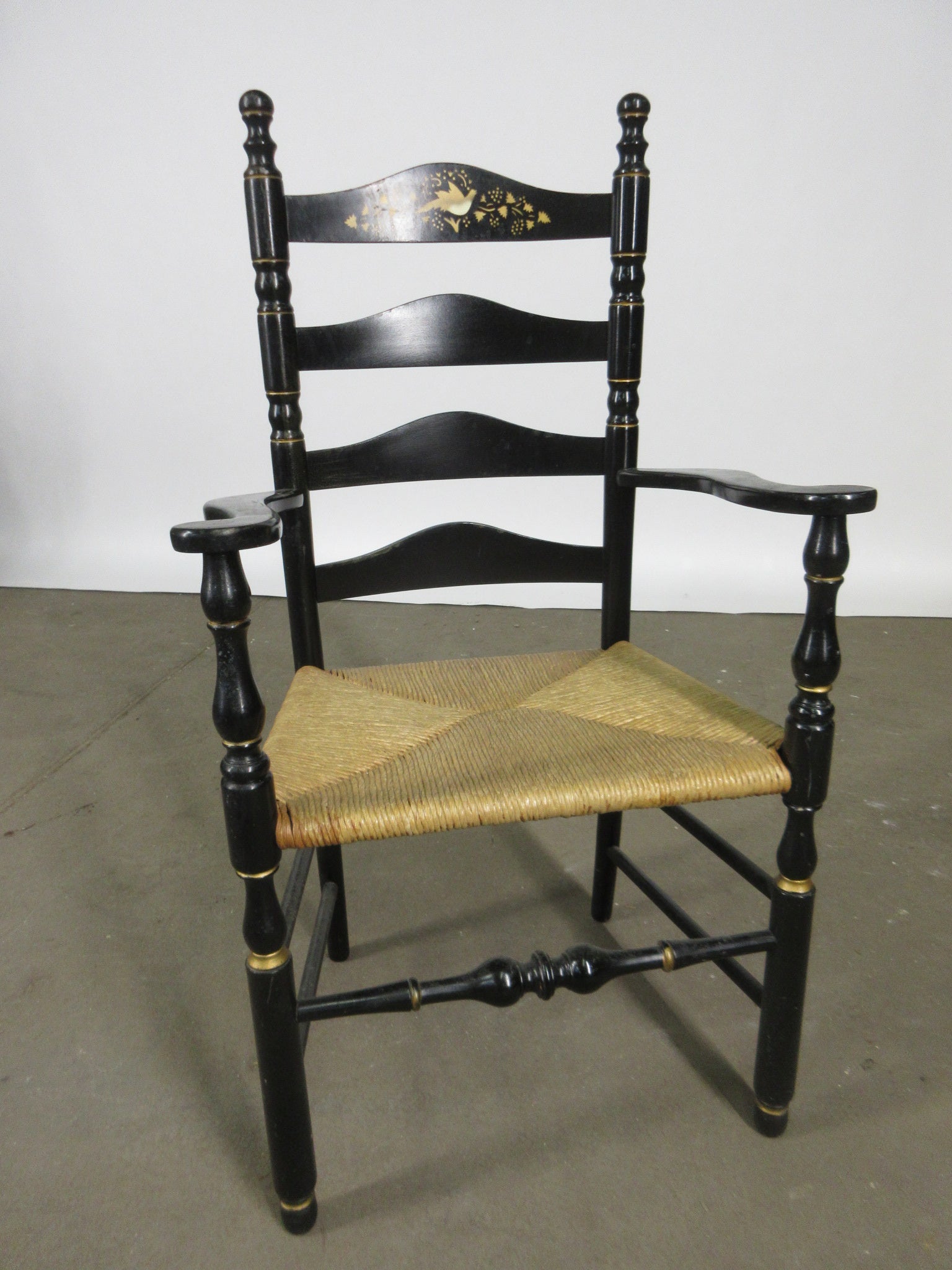 Thatch Seat Gold Accent Armchair