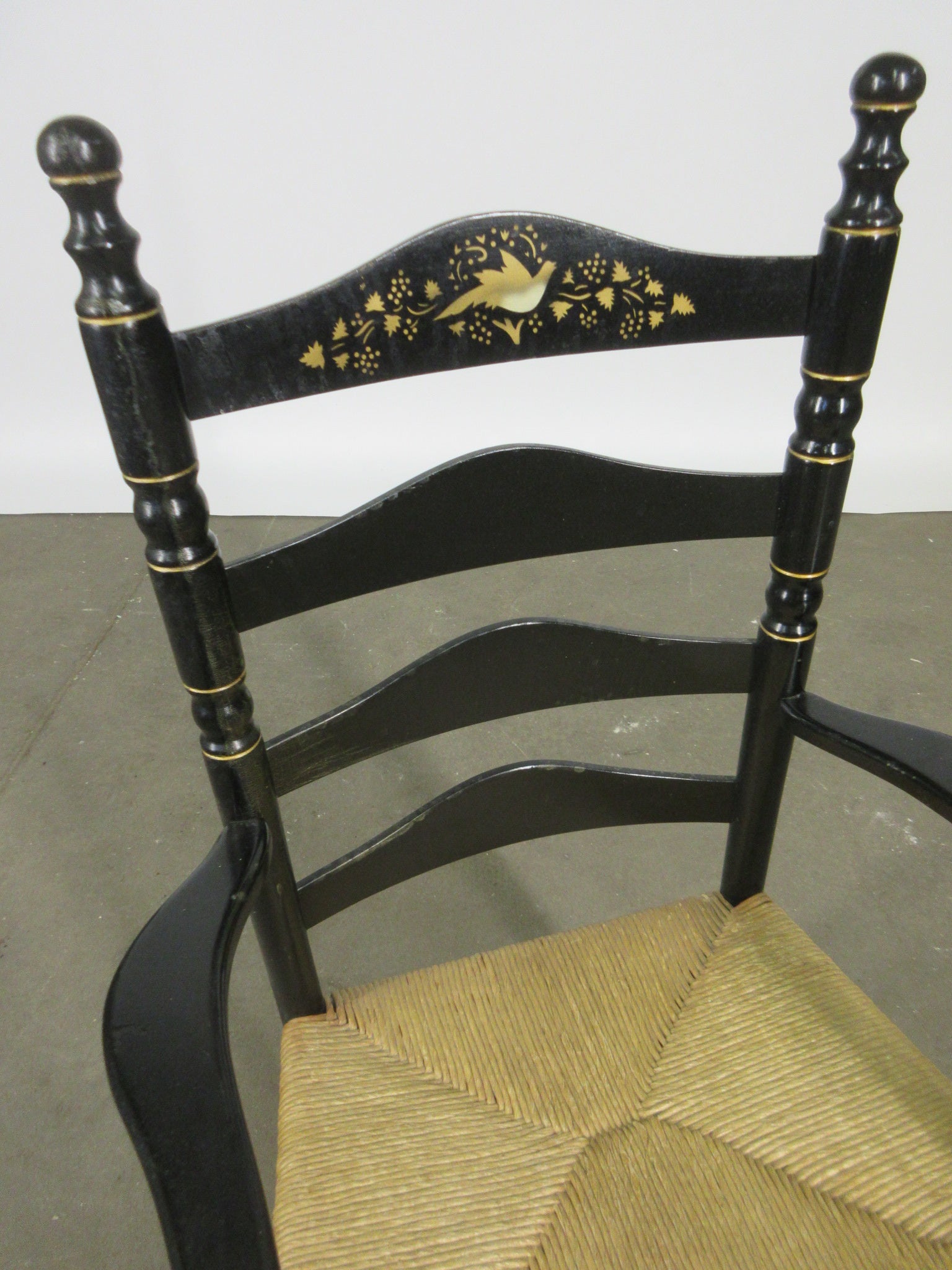 Thatch Seat Gold Accent Armchair