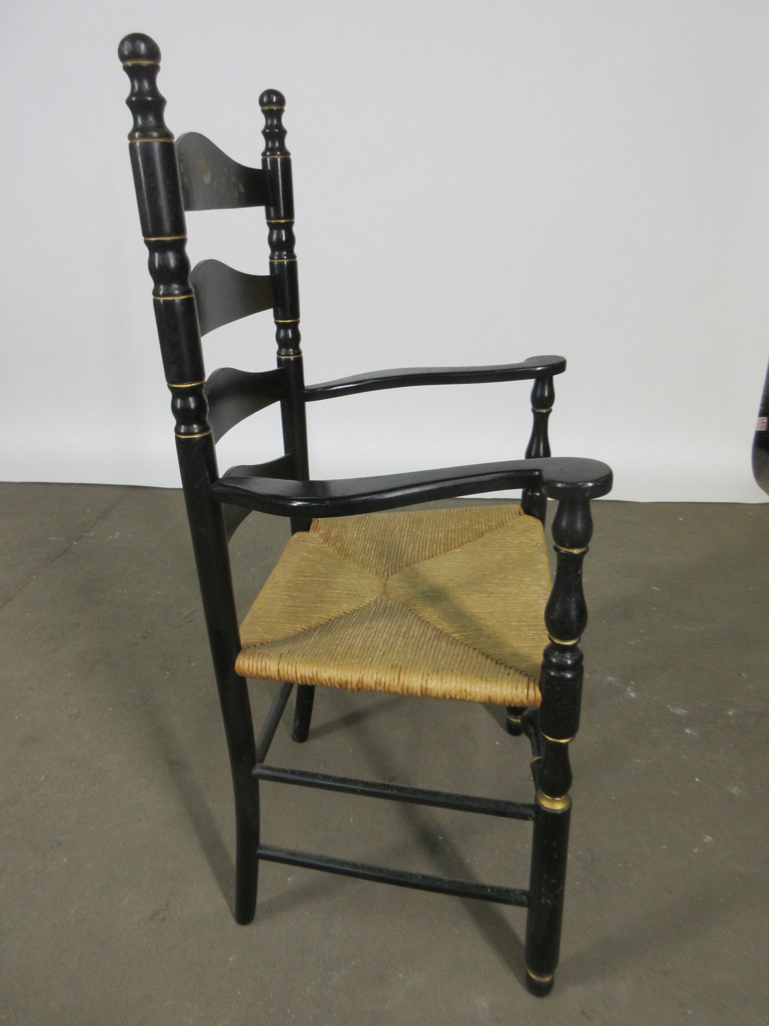 Thatch Seat Gold Accent Armchair