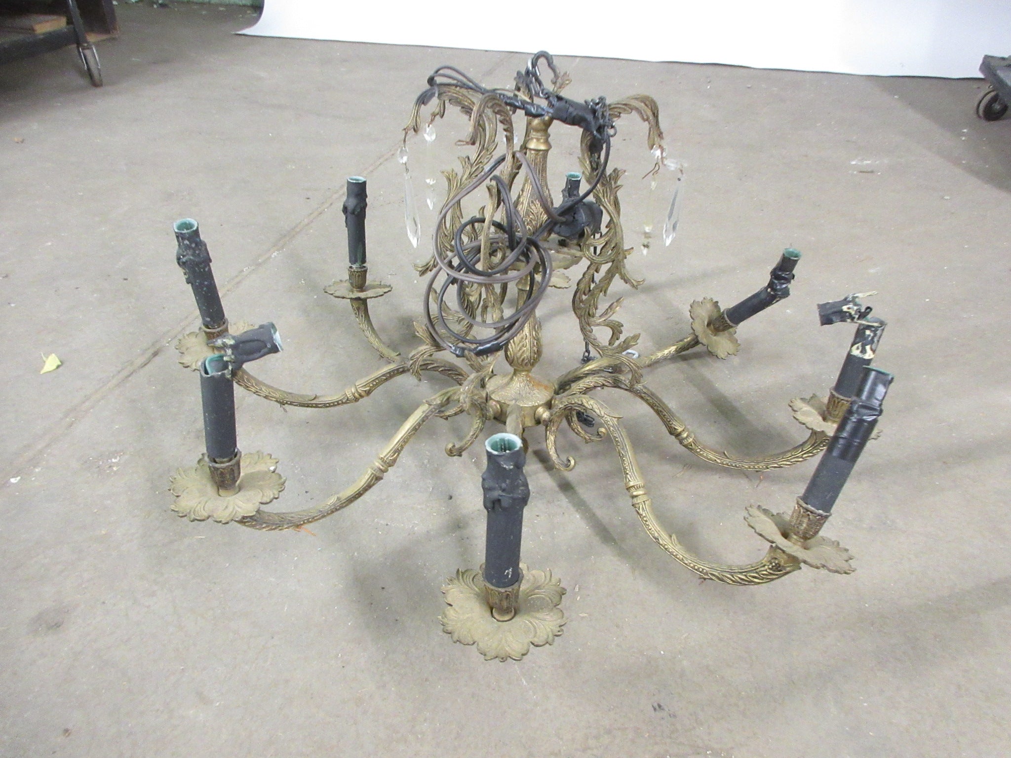 Brass Eight Arm Chandelier