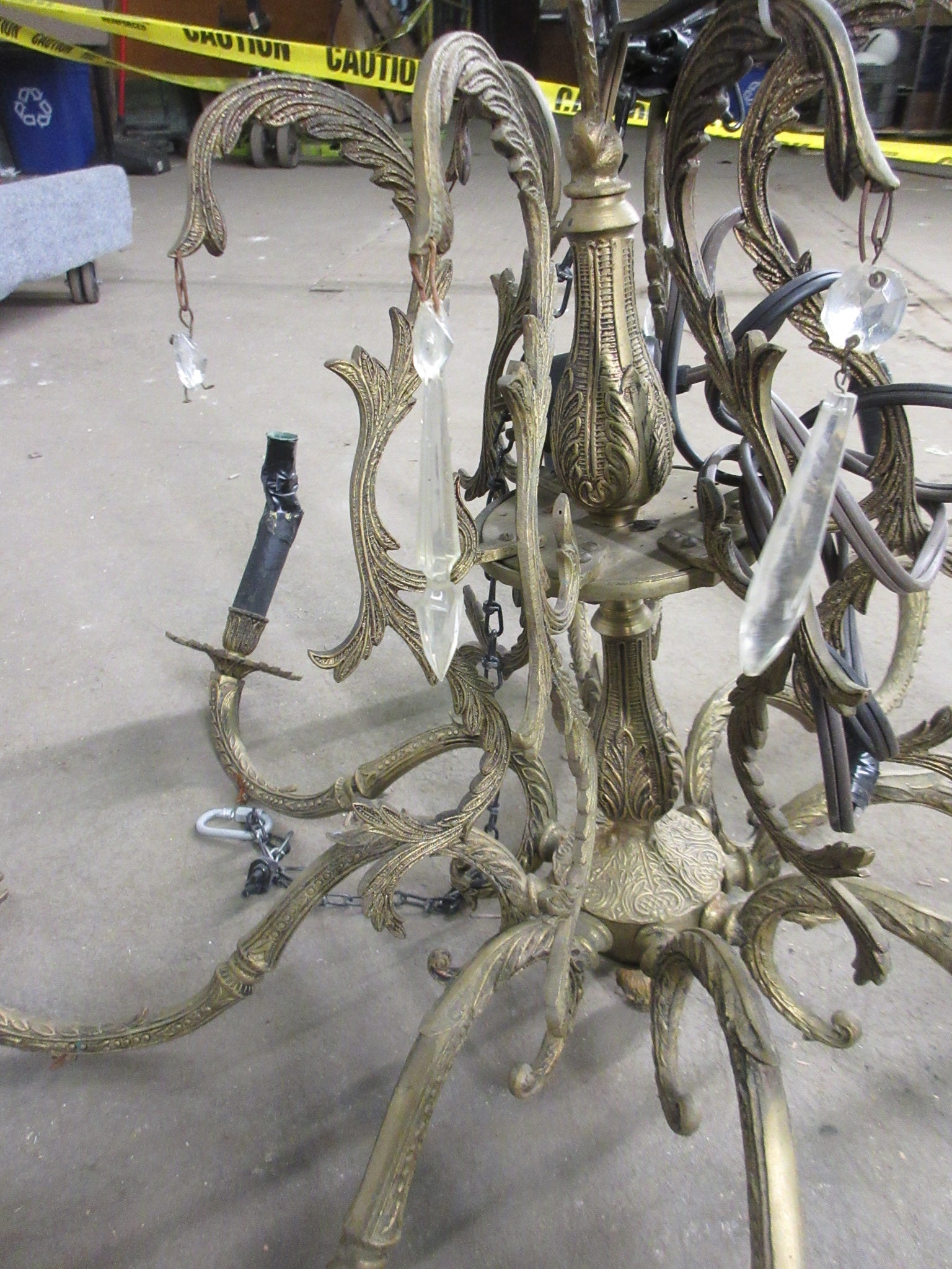 Brass Eight Arm Chandelier