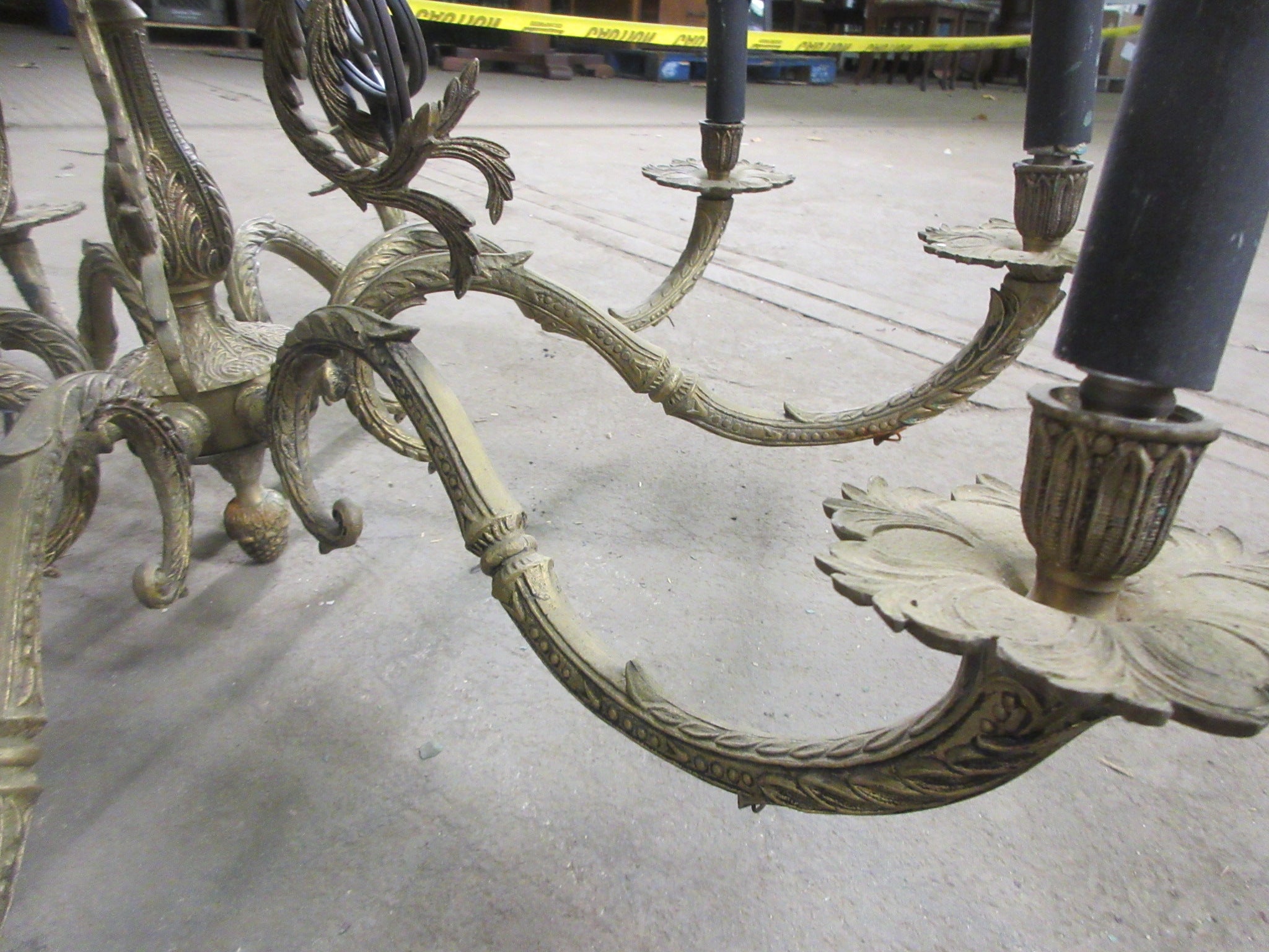 Brass Eight Arm Chandelier