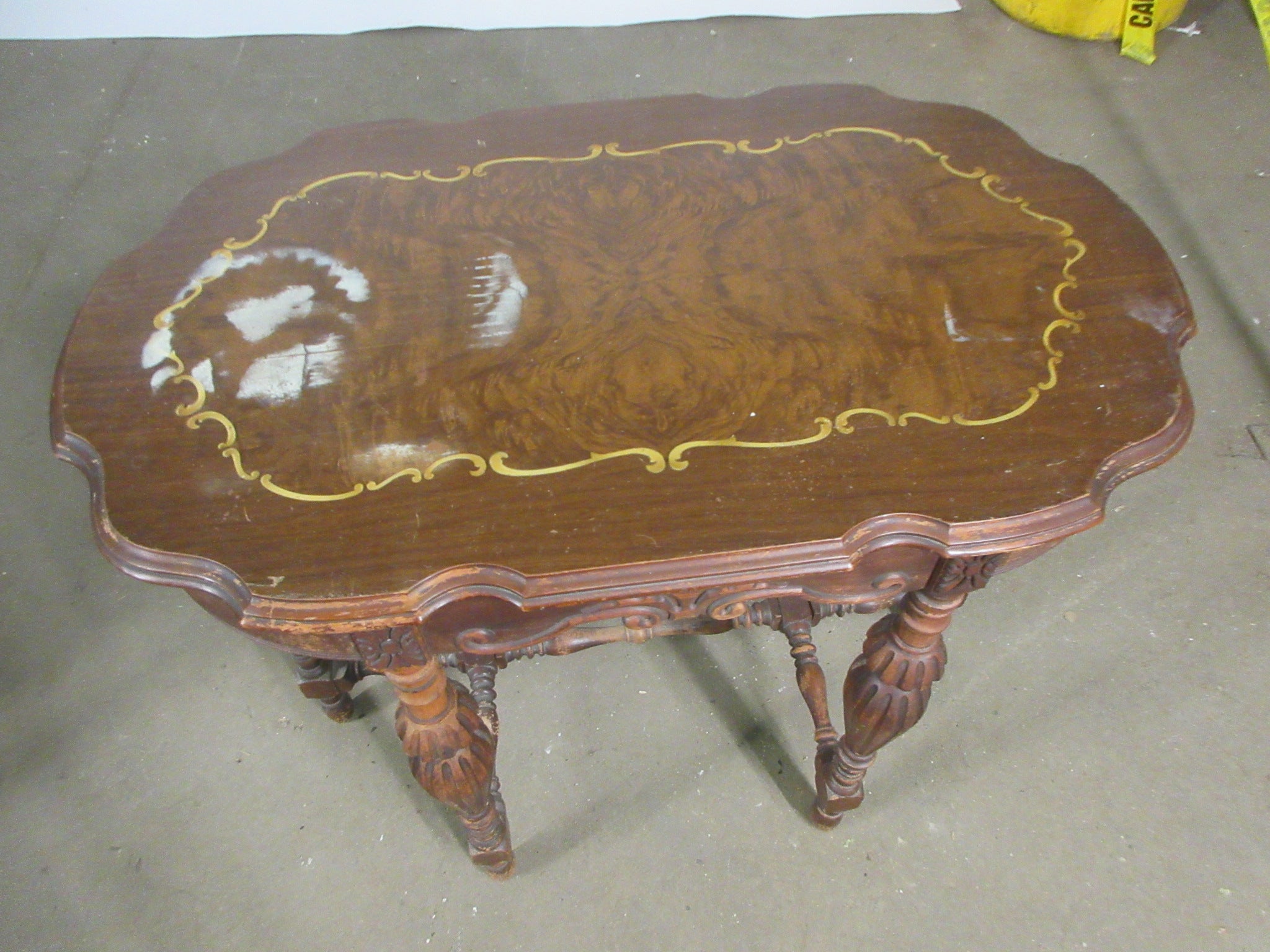 Oval Carved Wood Table