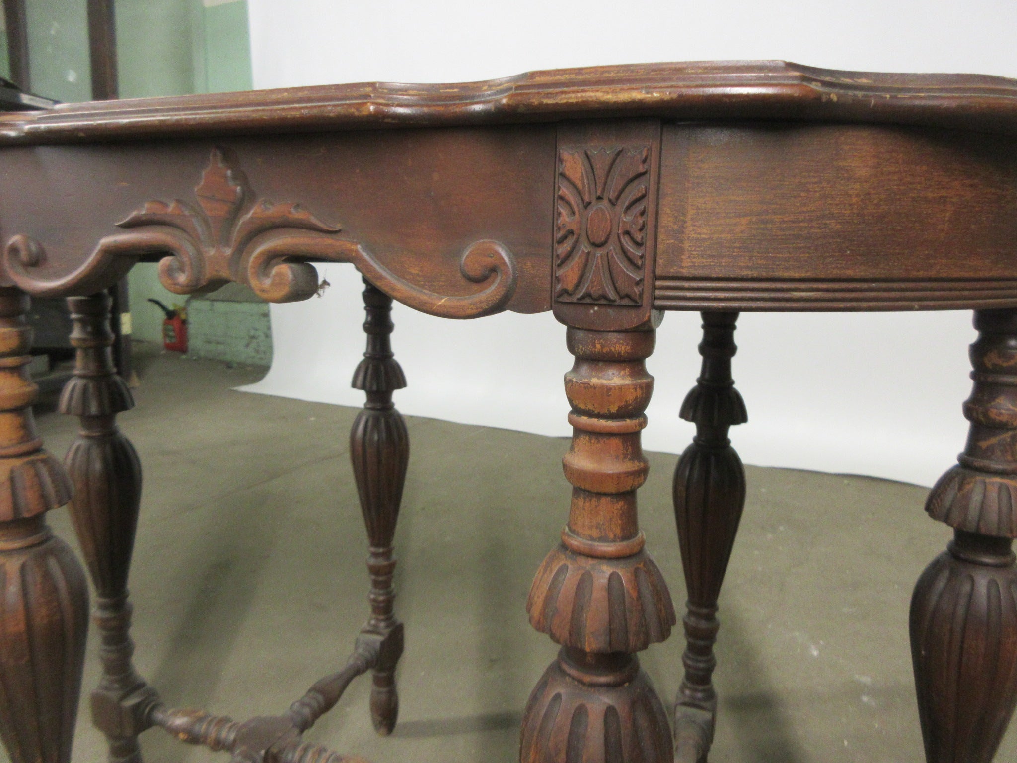 Oval Carved Wood Table