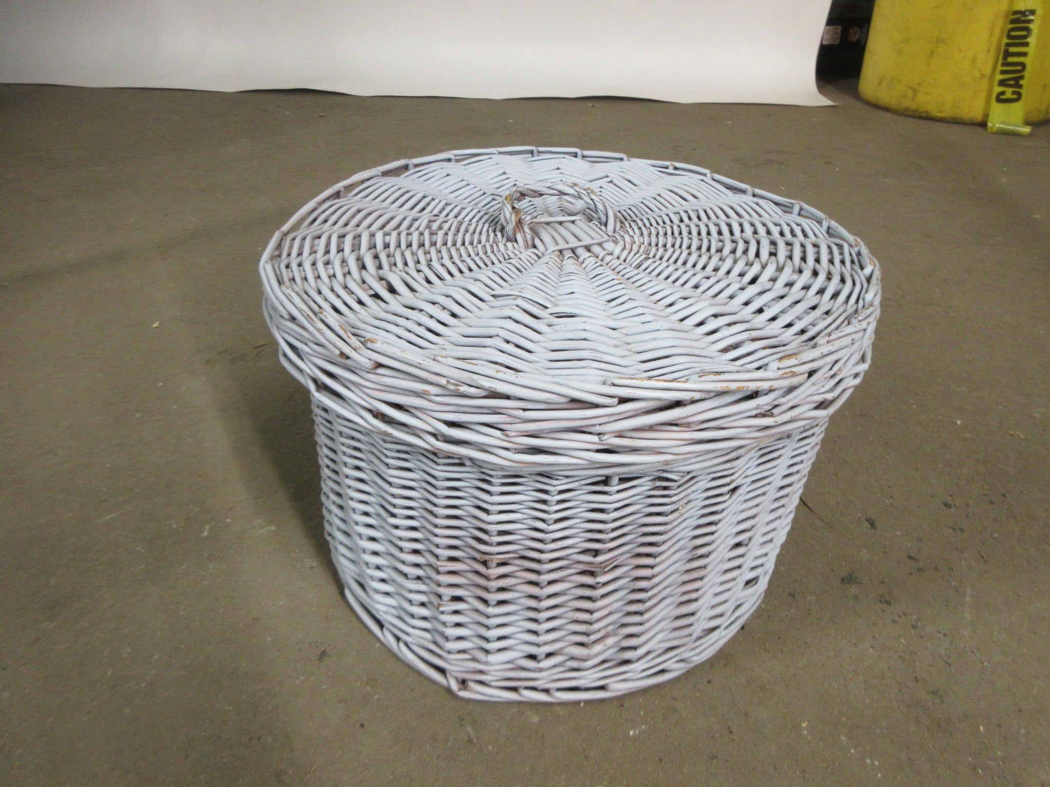 Woven Blue Basket with Lid