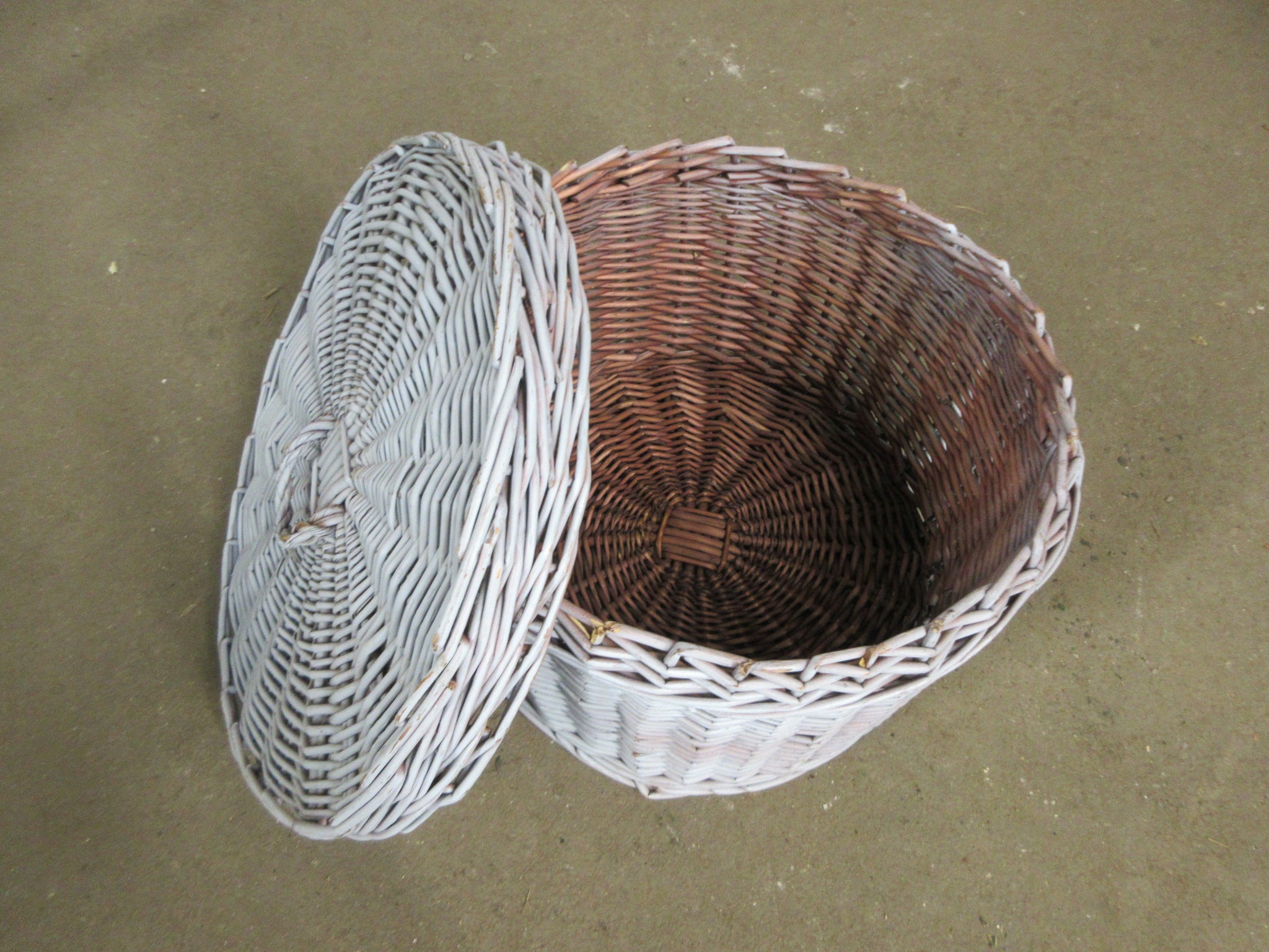 Woven Blue Basket with Lid