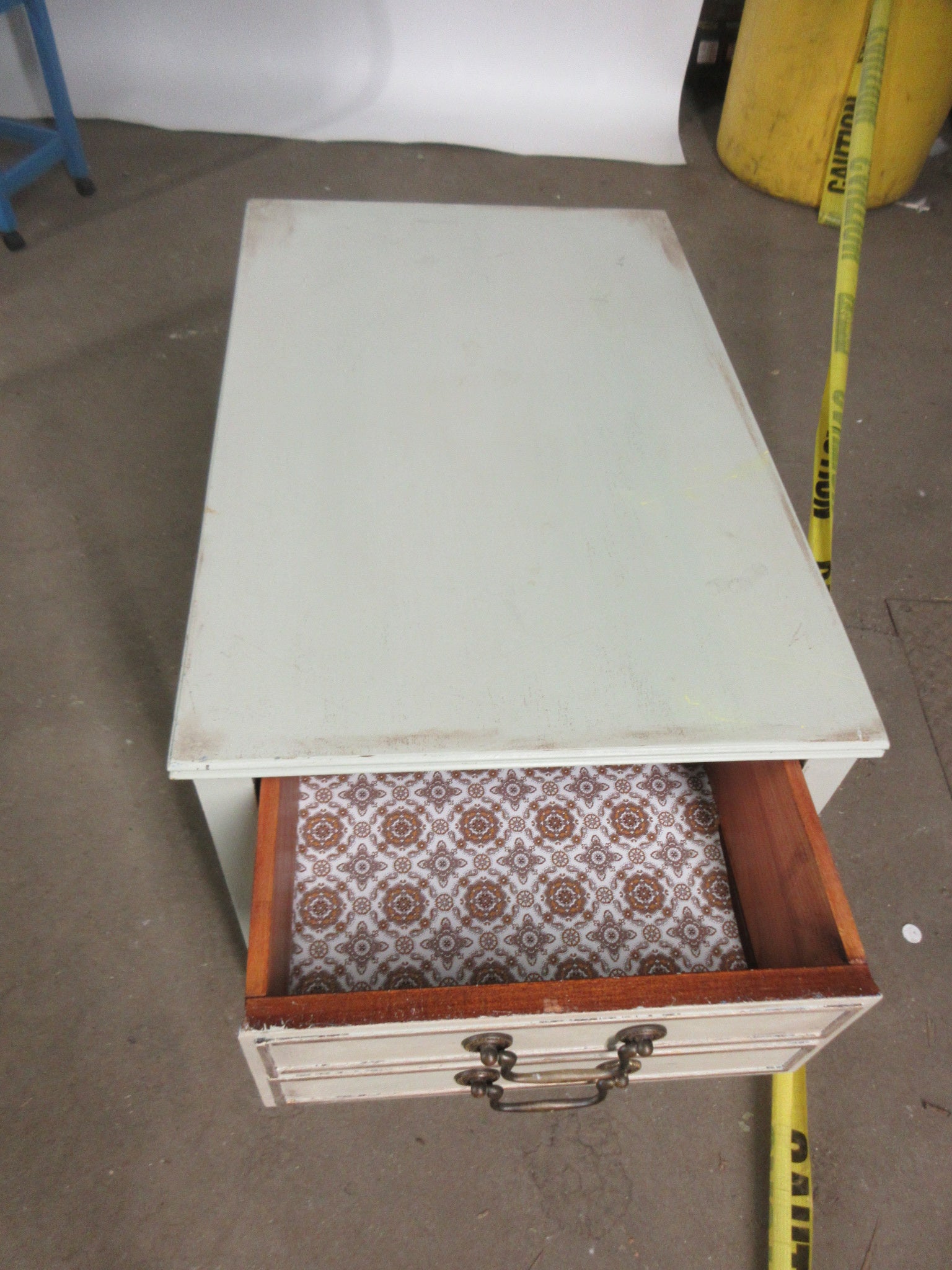 Grey Side Table with Drawer