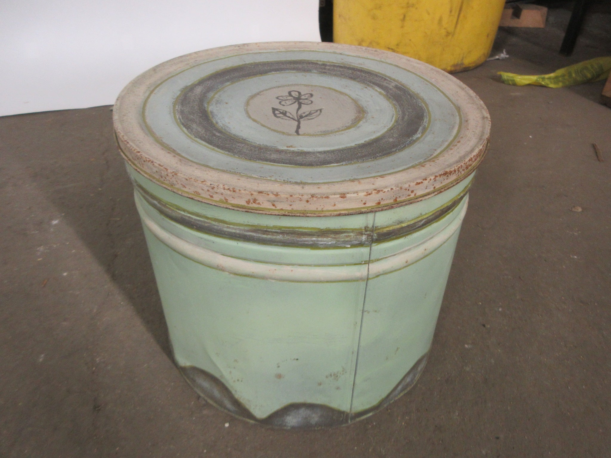 Painted Storage Bin with Lid