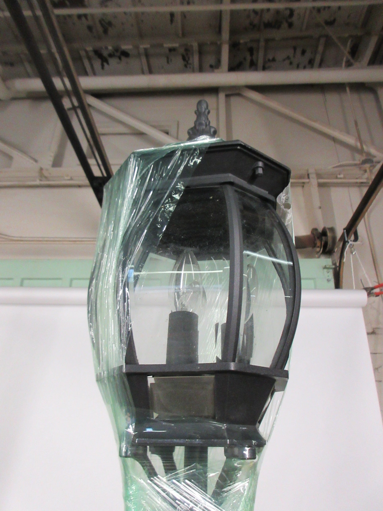 Black Lamp Post with Black Accent Shade