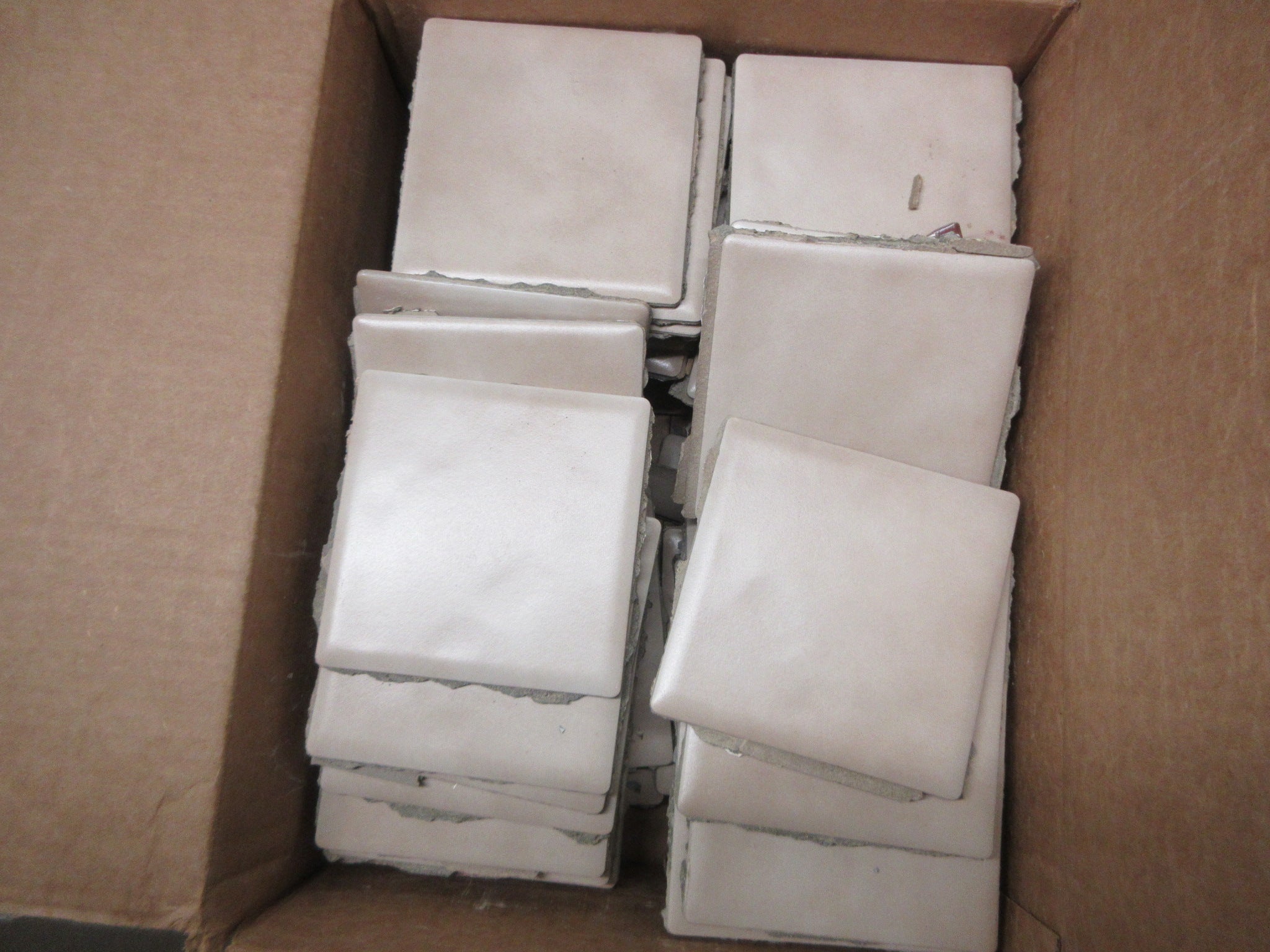 Lot of Square Ceramic Tan Tile