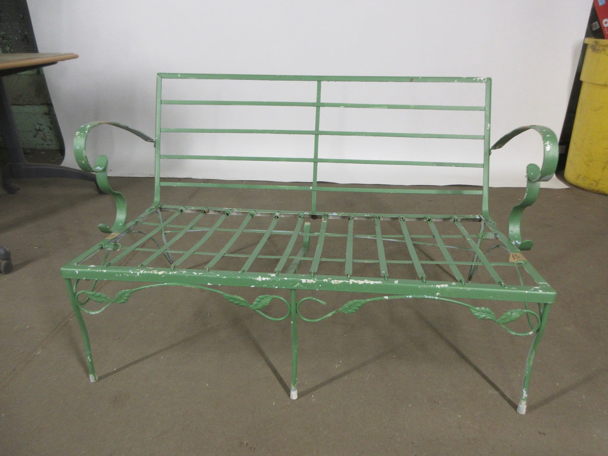Vintage Green Metal Patio Loveseat