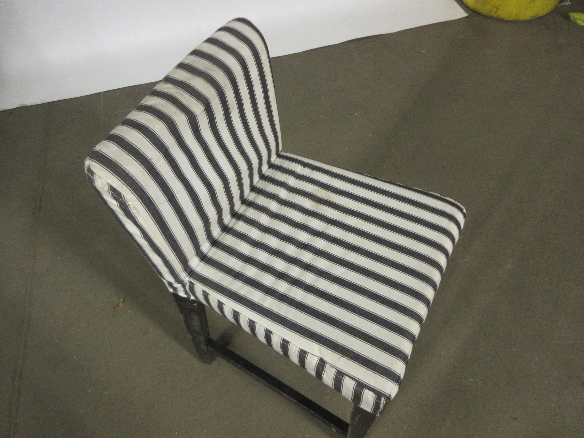Henriksdal Striped Upholstered Stool