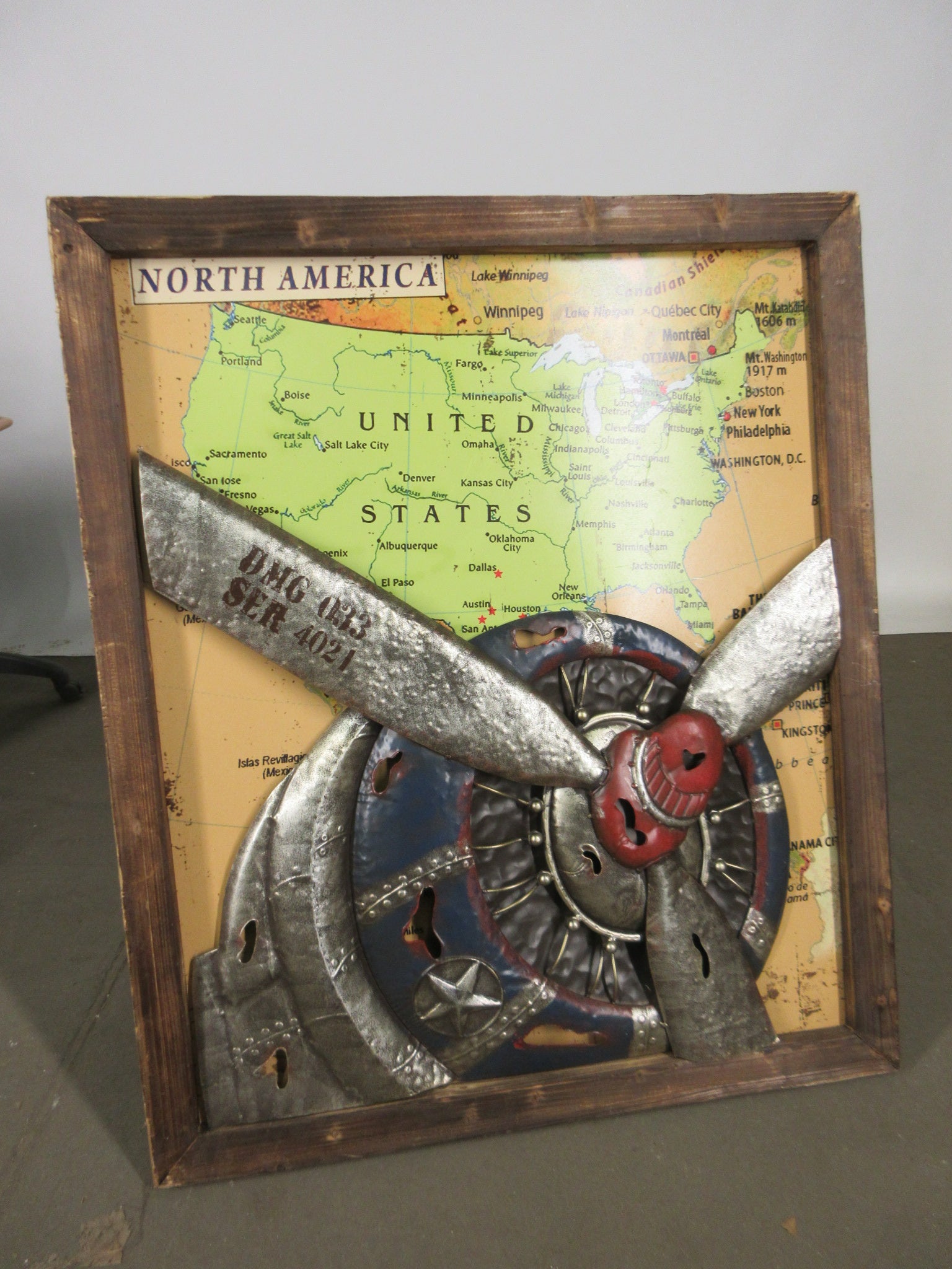 Wooden Frame Airplane Art