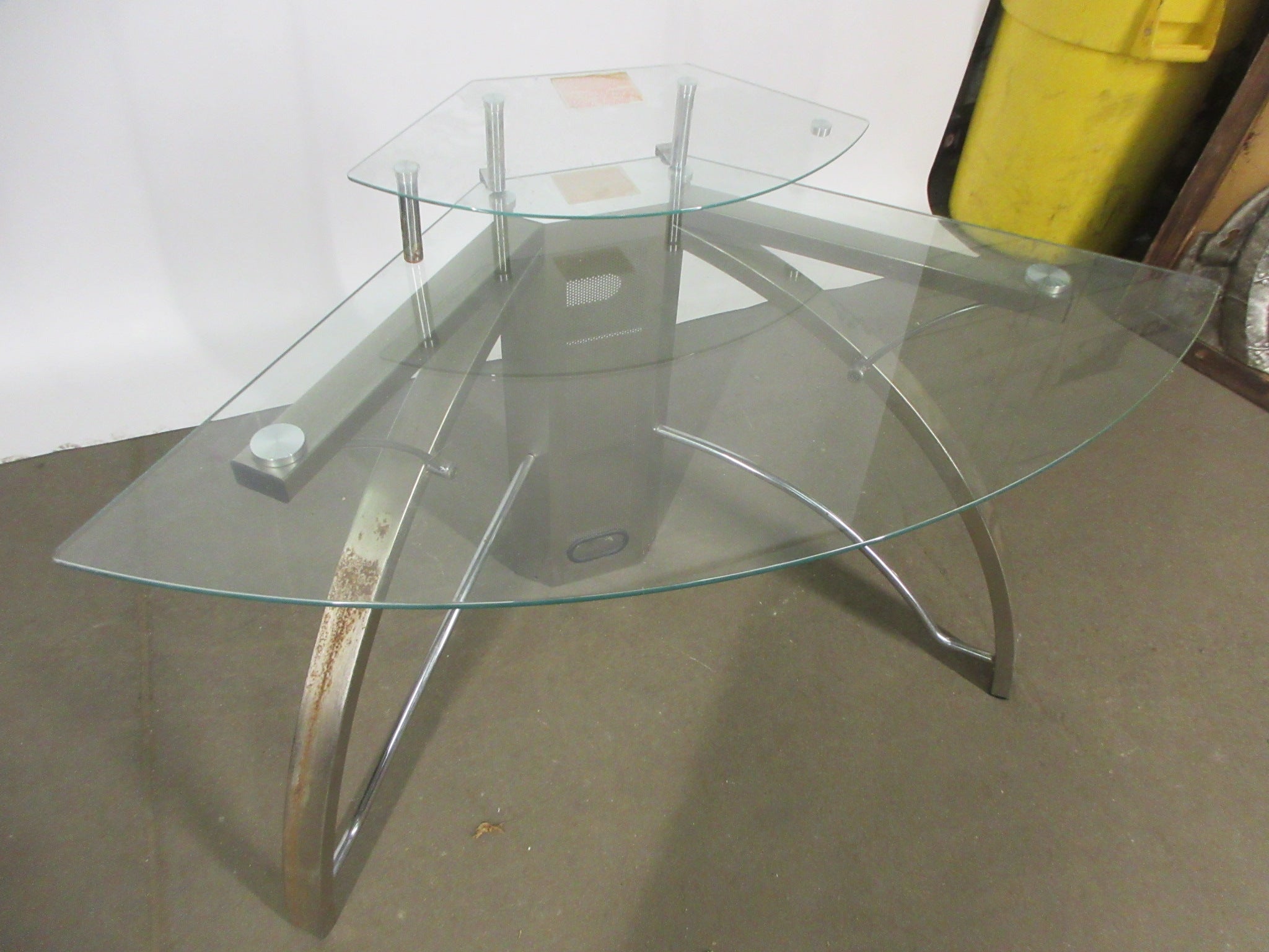 Glass Corner Desk