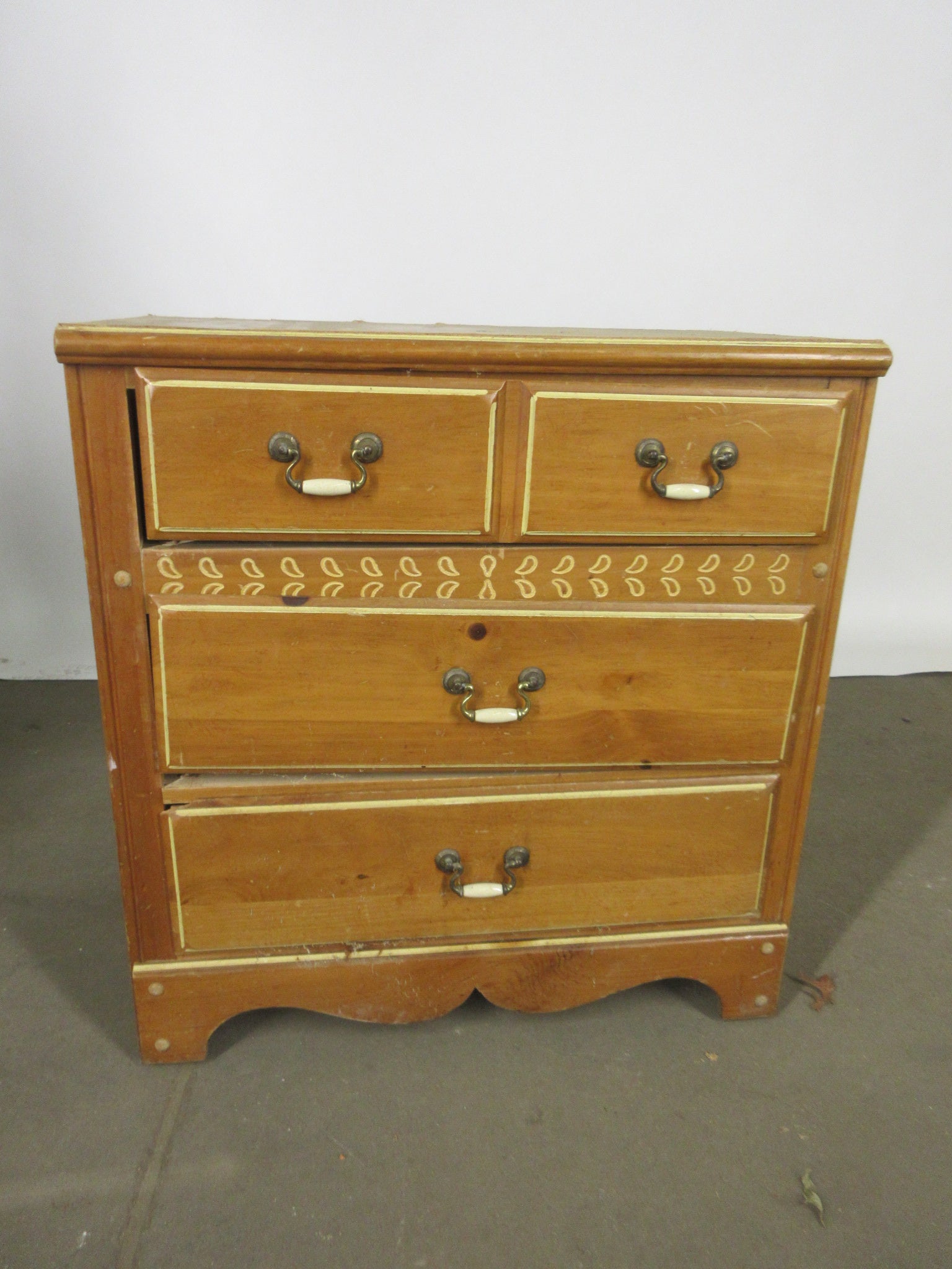 Wooden Three Drawer Dresser