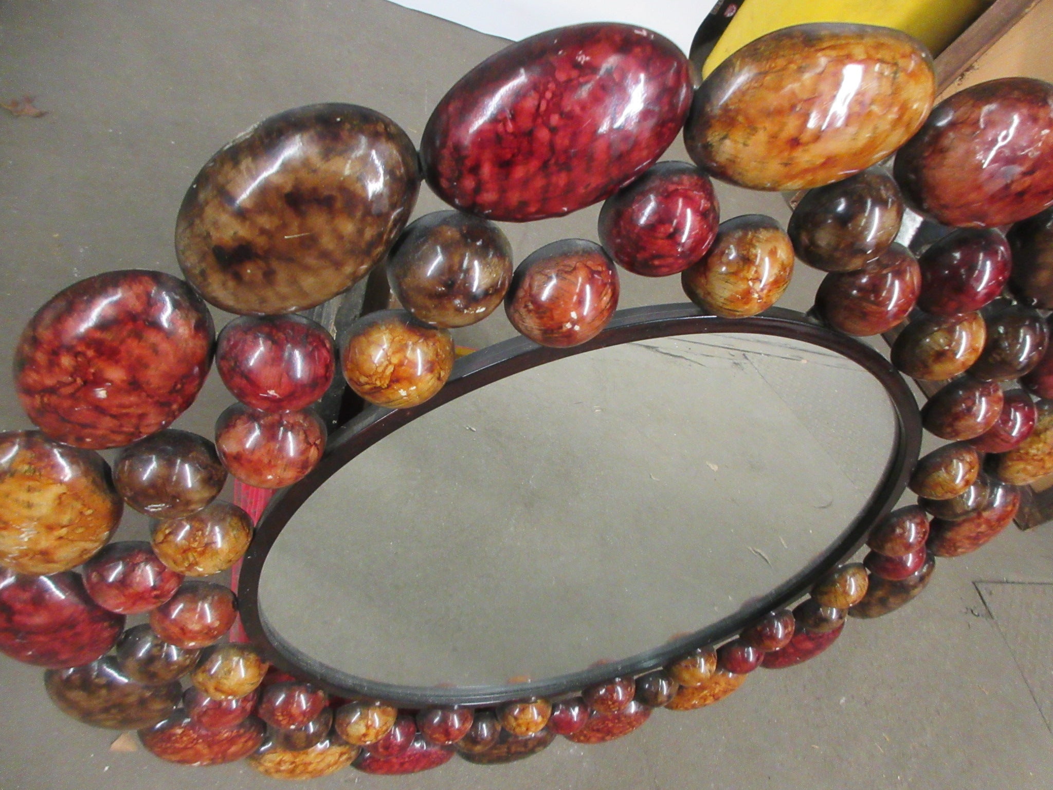 Multicolor Frame Circle Mirror