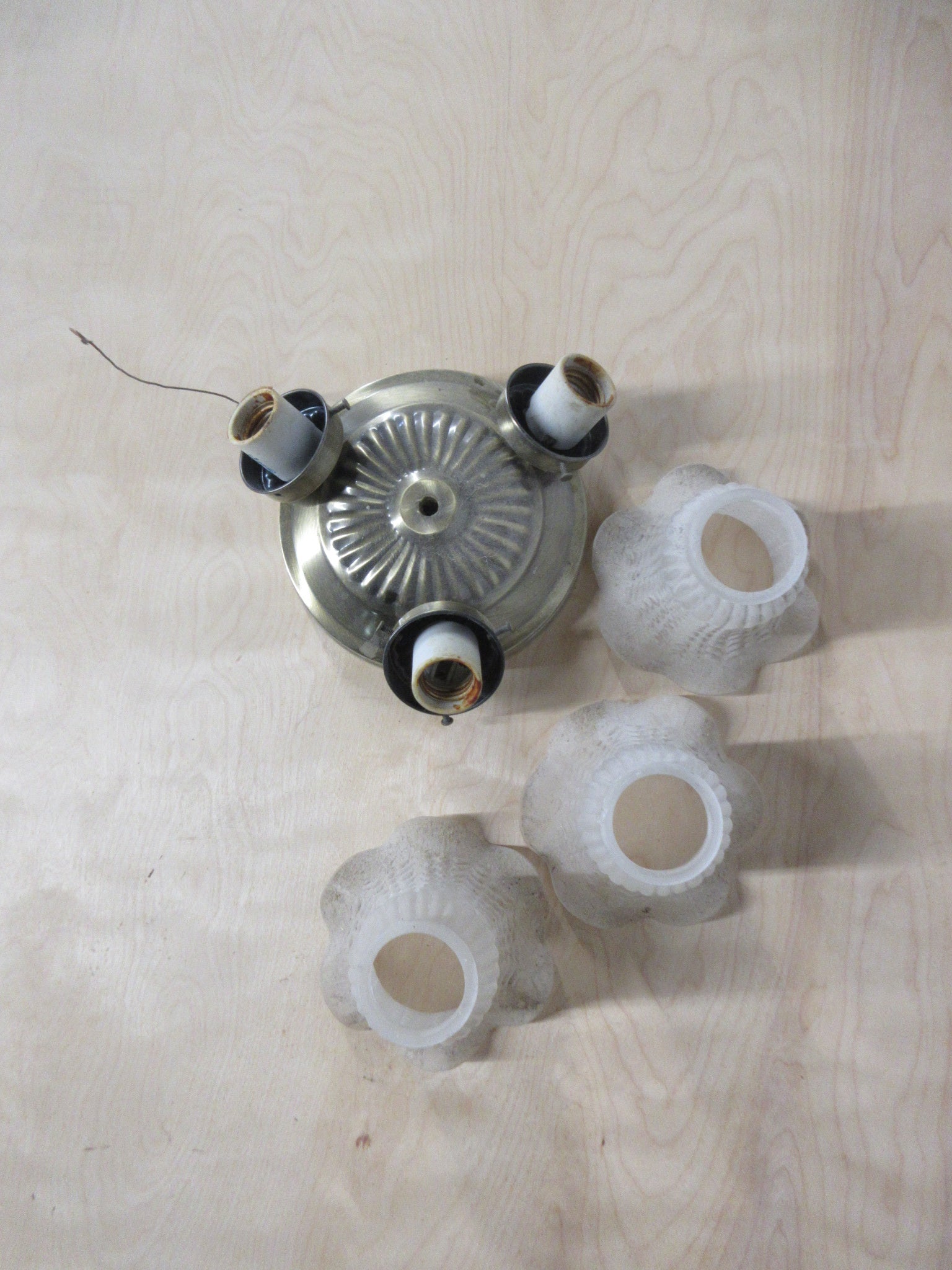 Ceiling Mount Light Fixture with Three Globes