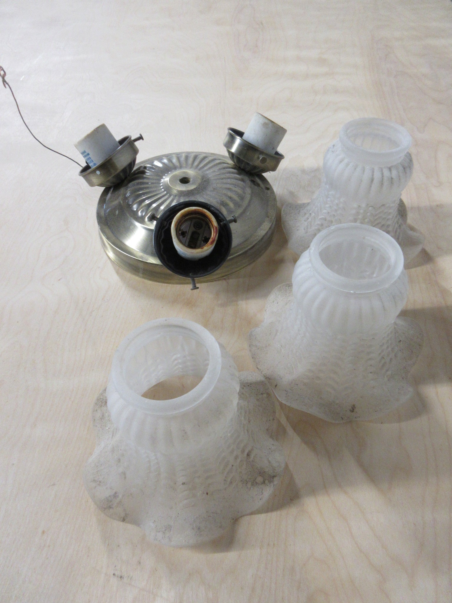 Ceiling Mount Light Fixture with Three Globes