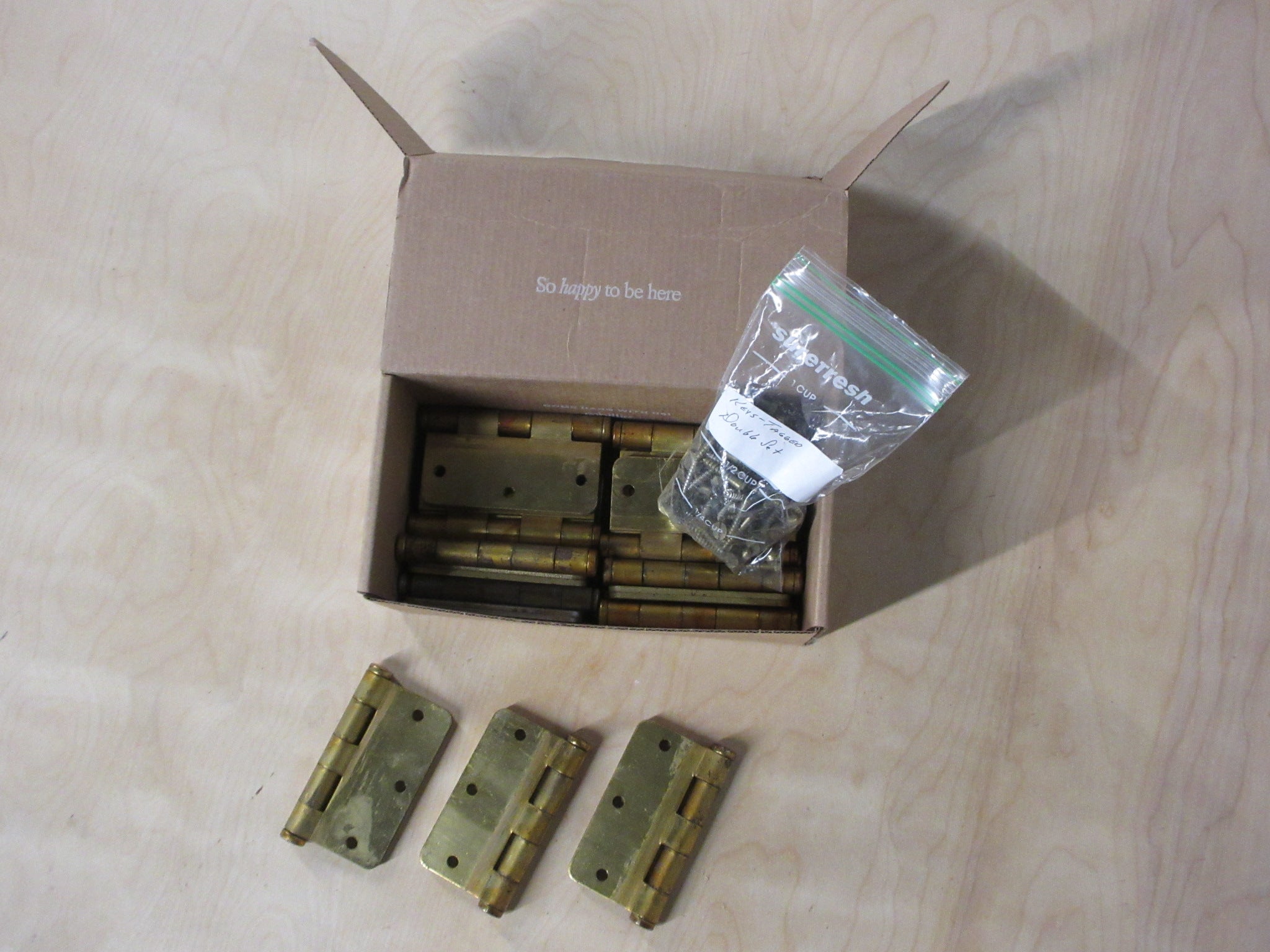 Lot of 22 Brass Hinges