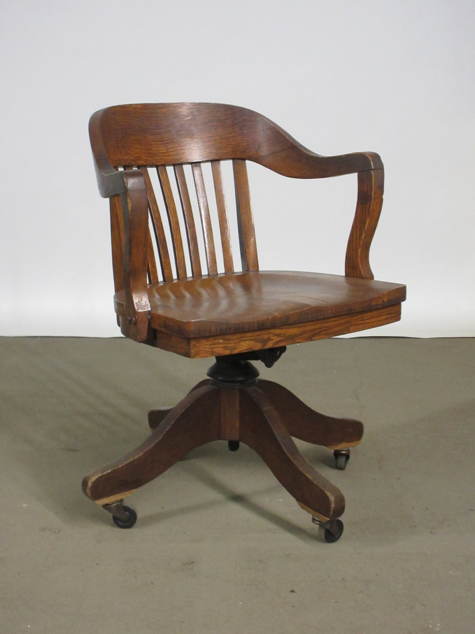 Wooden Wheeled Desk Chair