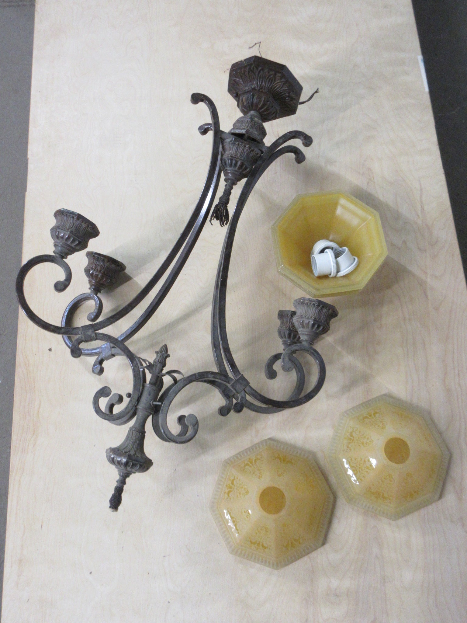 Four Pendant Ceiling Mount Chandelier
