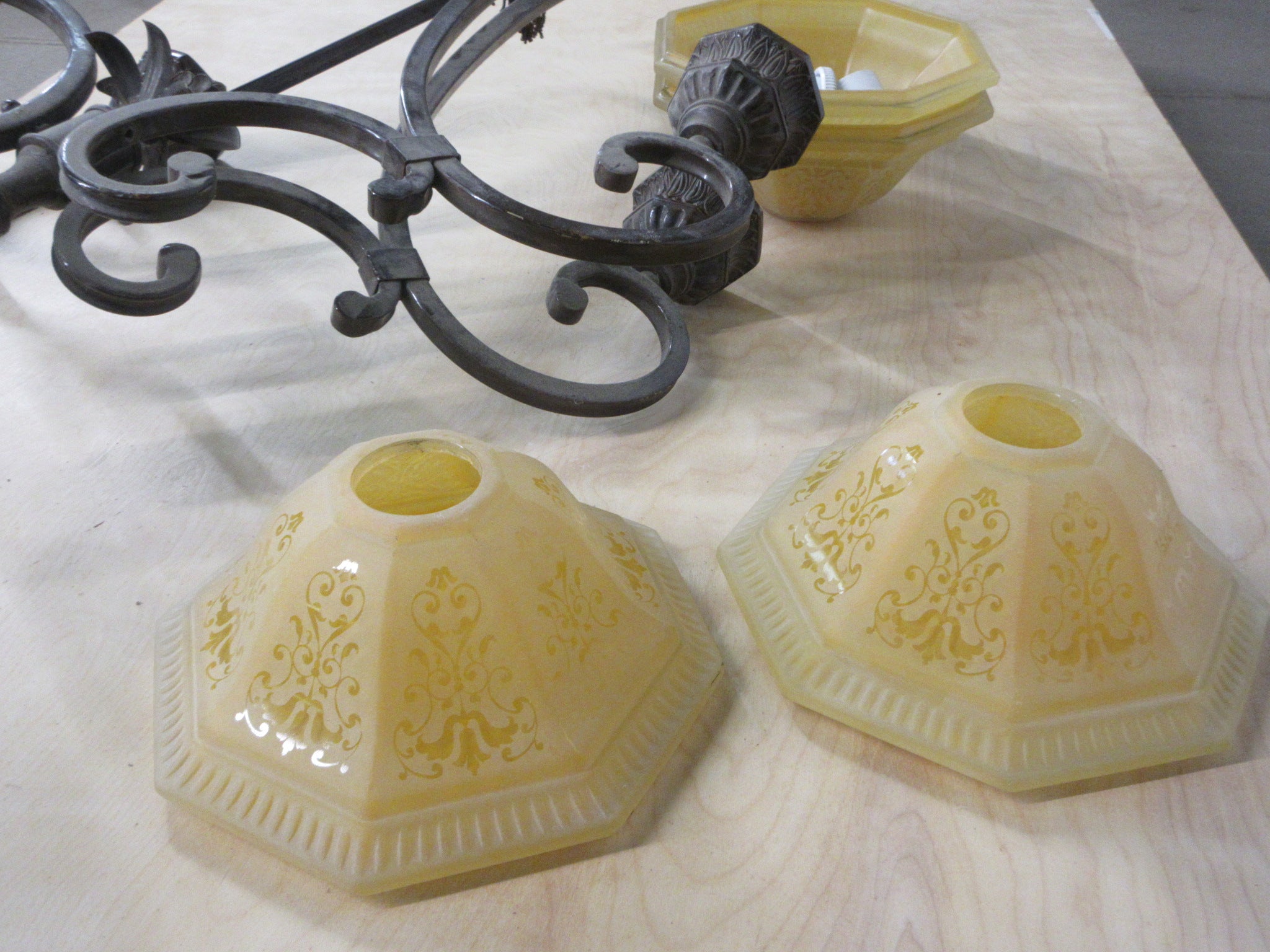Four Pendant Ceiling Mount Chandelier